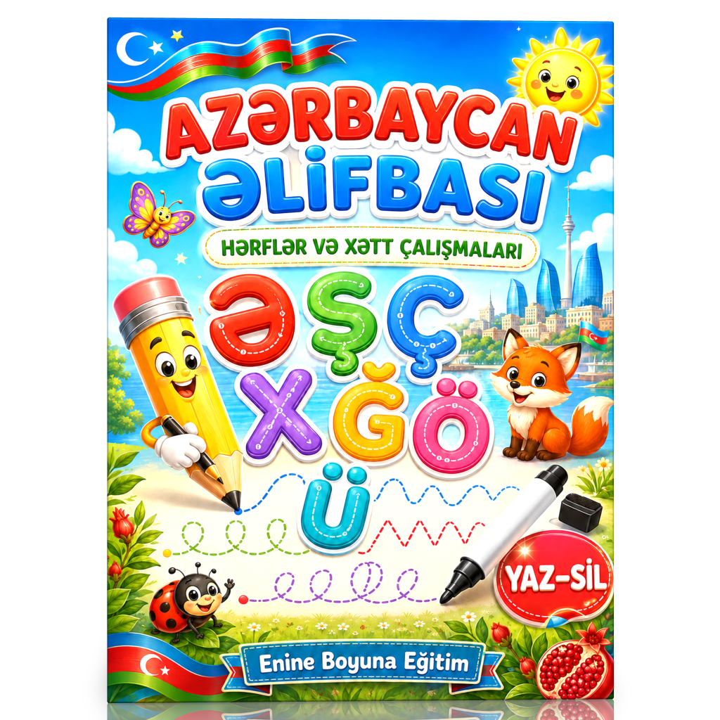 Azərbaycan Əlifbası – Hərflər və Xətt Çalışmaları (Yaz-Sil)