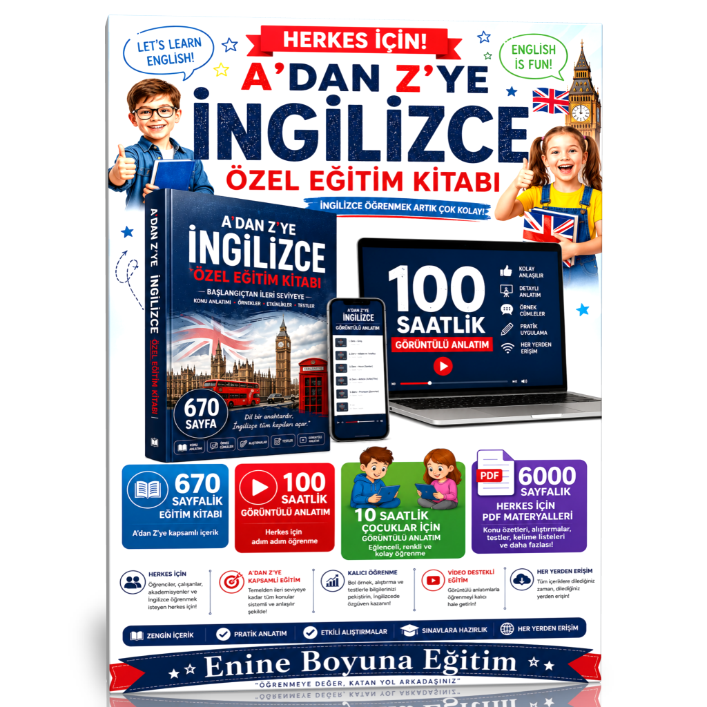 Başlangıçtan İleri Seviyeye Kapsamlı İngilizce Eğitim Seti!