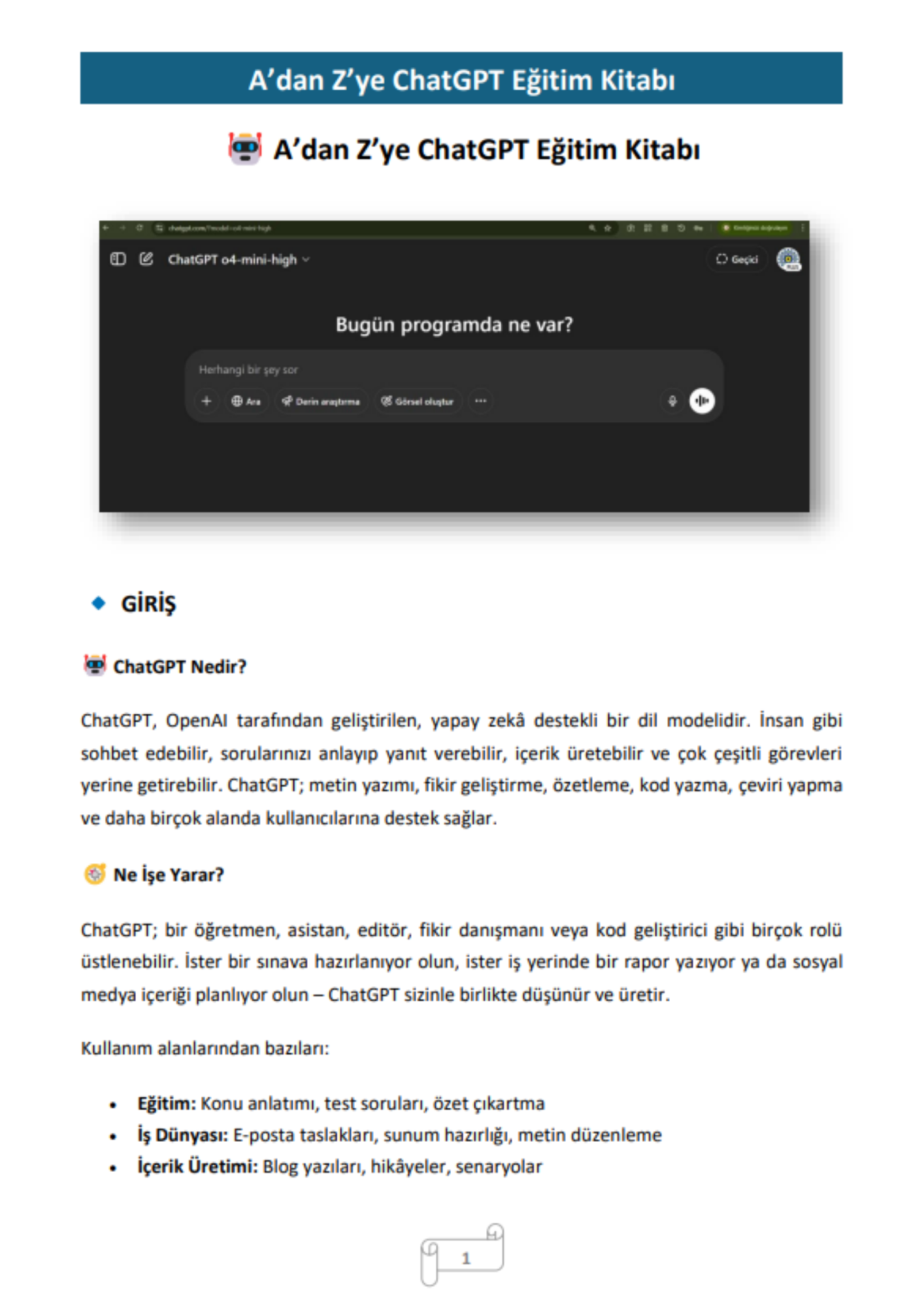 ChatGPT Eğitim Kitabı (Binlerce Komut)