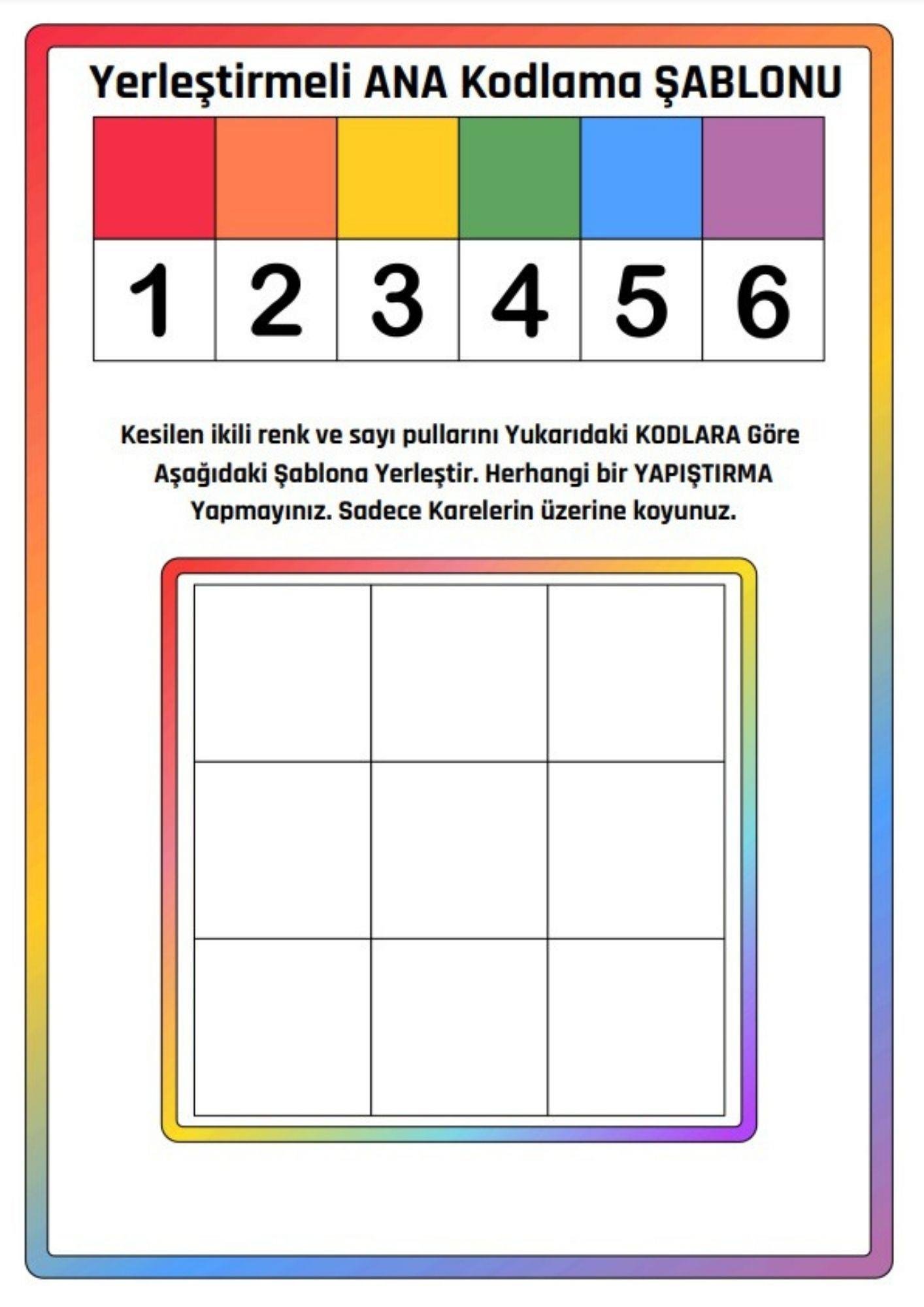 Cırt Cırtlı Çocuklar İçin Kodlamaya Giriş Seti (Renk-Sayı Kodlaması)
