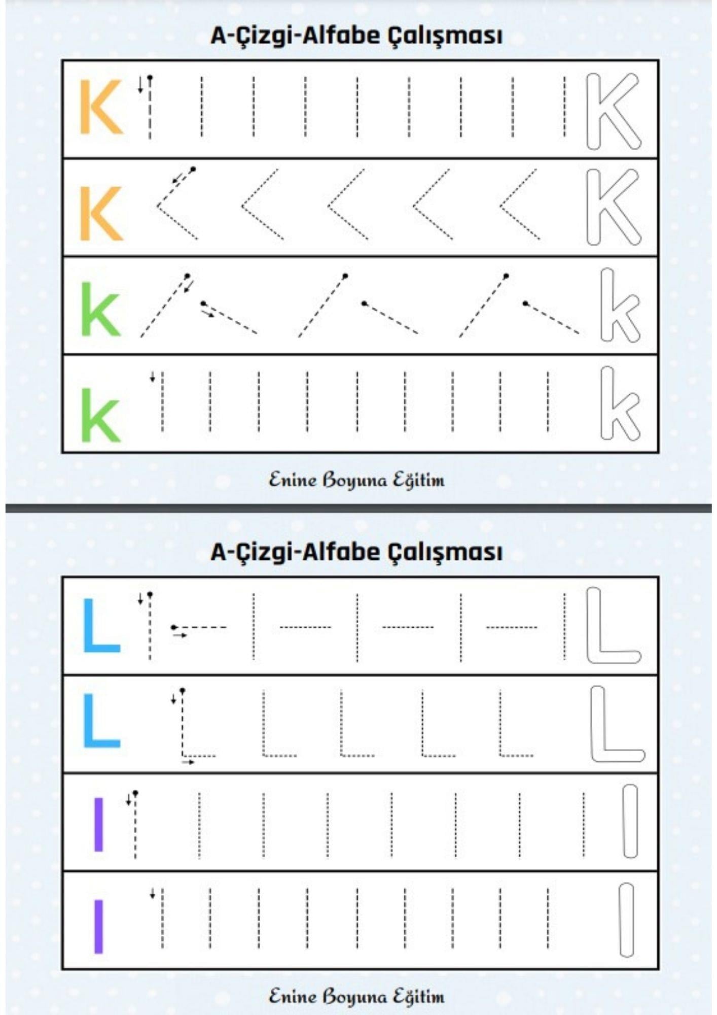 Çizgi-Alfabe YAZ-SİL Kitabı (Okul Öncesi ve Birinci Sınıflar İçin)