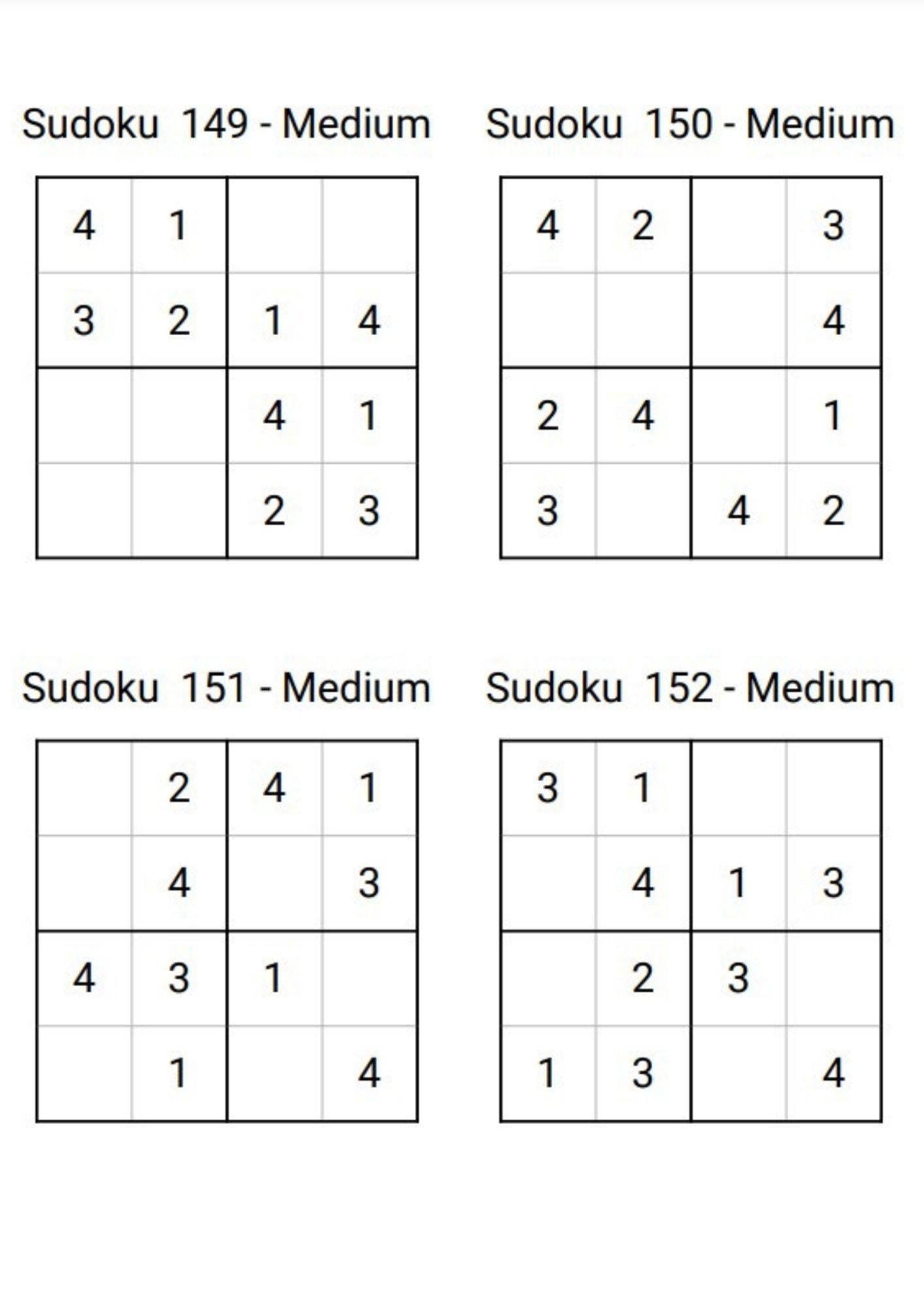 Çocuklar İçin 4x4 Sudoku Kitabı (360 Sudoku)