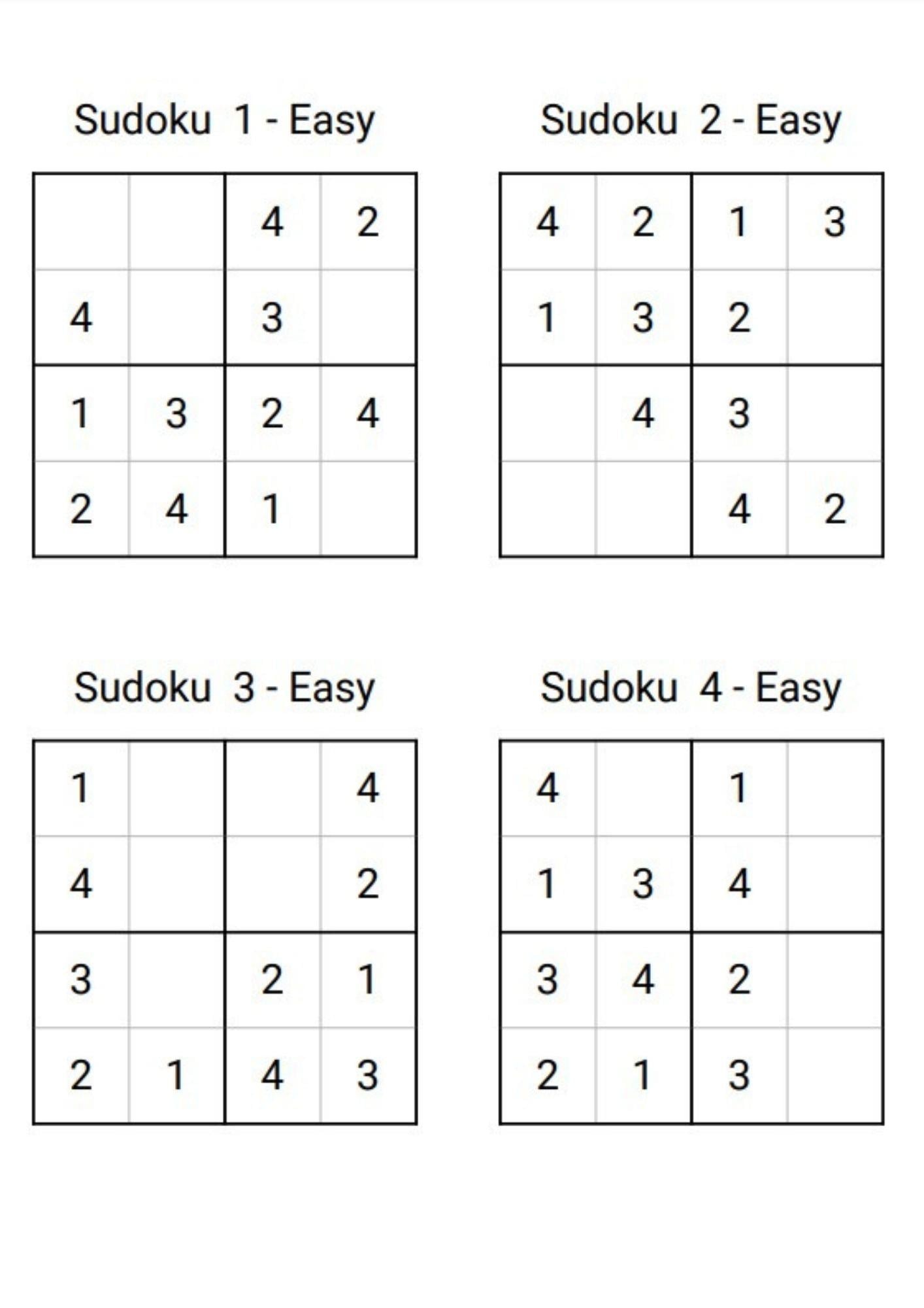 Çocuklar İçin 4x4 Sudoku Kitabı (360 Sudoku)