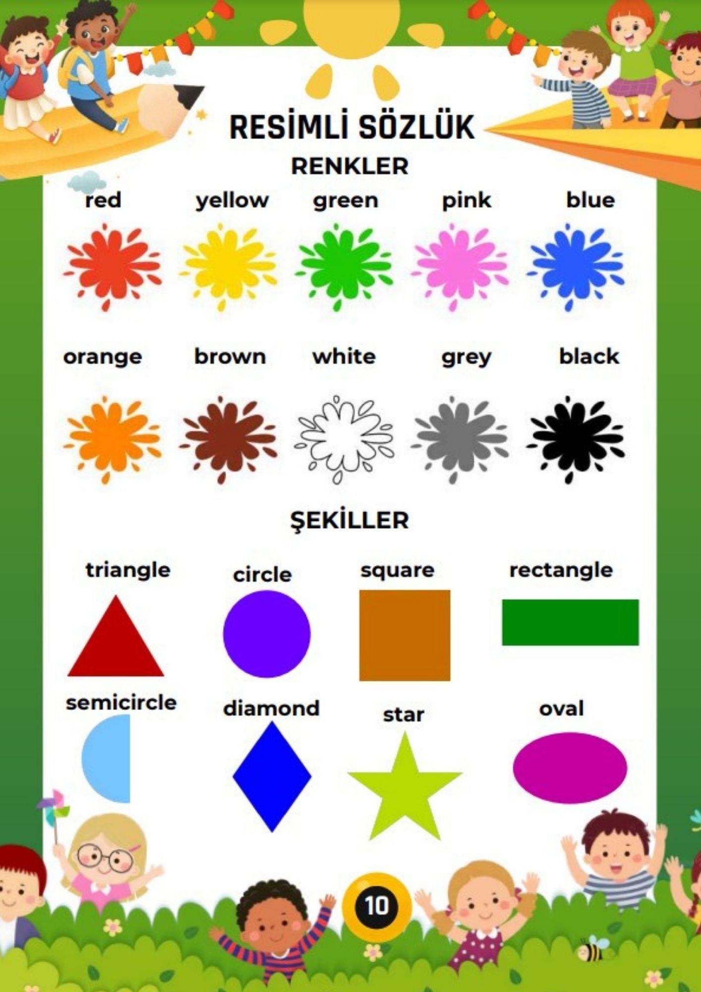 Çocuklar İçin Resimli İngilizce YAZ-SİL Sözlük (250 Temel Sözcük)
