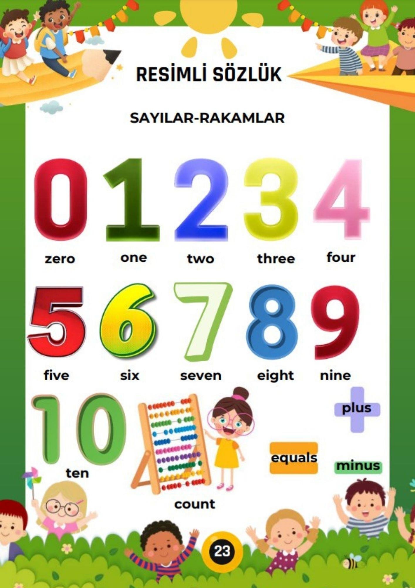 Çocuklar İçin Resimli İngilizce YAZ-SİL Sözlük (250 Temel Sözcük)