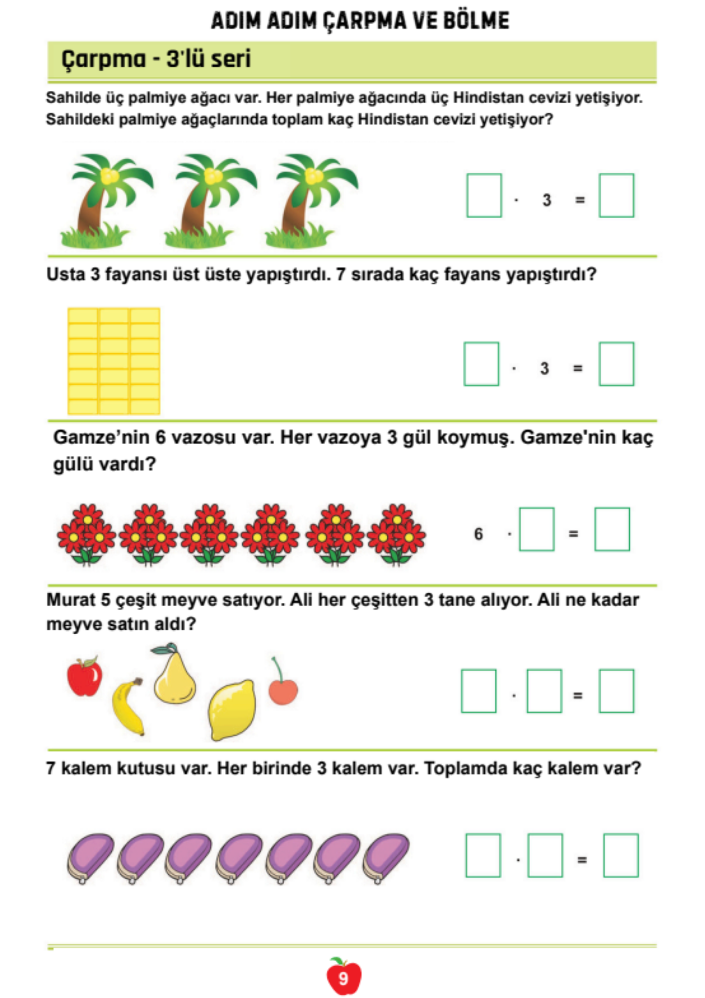 Çocuklara Çarpma ve Bölme Öğreten YAZ-SİL Kitabı