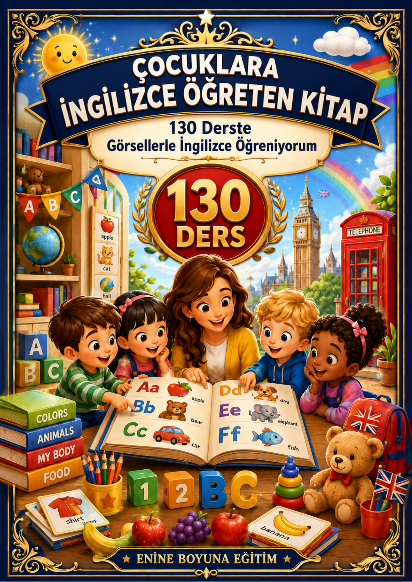ÇOCUKLARA İNGİLİZCE ÖĞRETEN KİTAP – 130 DERSTE GÖRSELLERLE İNGİLİZCE ÖĞRENİYORUM