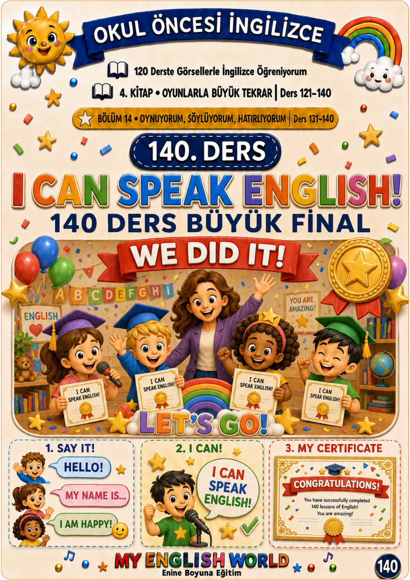 ÇOCUKLARA İNGİLİZCE ÖĞRETEN KİTAP – 130 DERSTE GÖRSELLERLE İNGİLİZCE ÖĞRENİYORUM