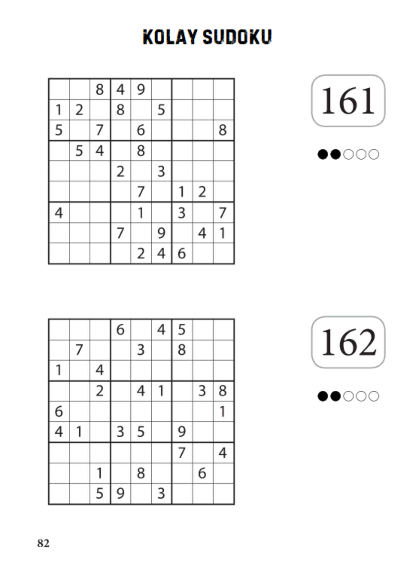 Çok Kolay – Kolay Sudoku Kitabı (320 Sudoku Cevaplarıyla)