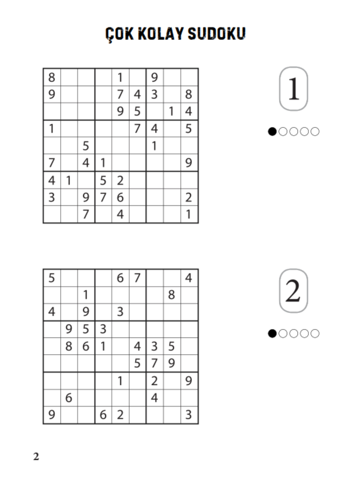 Çok Kolaydan Çok Zora Sudoku Kitap Seti (5 Spiralli Kitap 800 Sudoku)