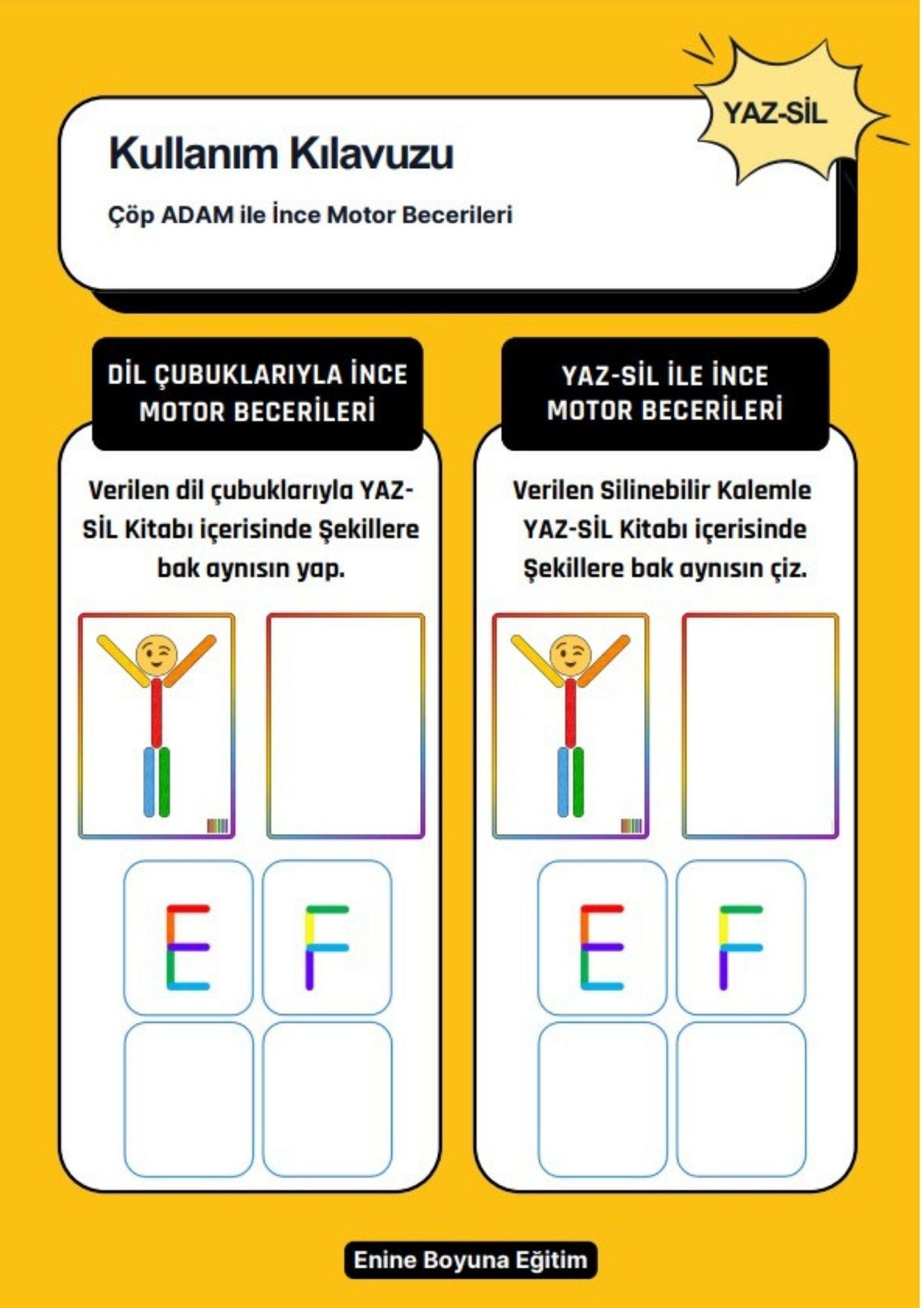 Çöp ADAM İnce Motor Becerileri Kitabı