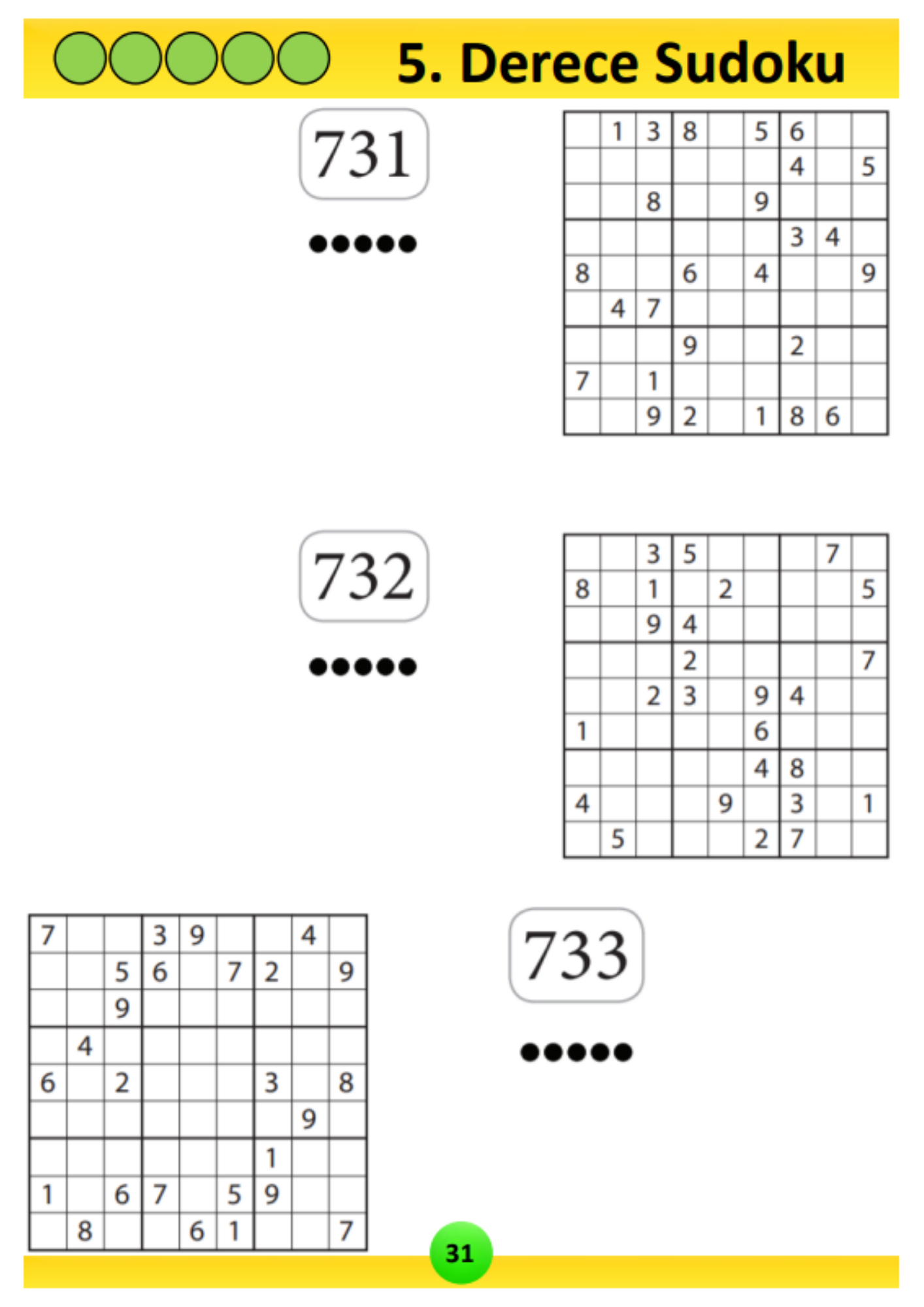 Dereceli Sudoku Kitap Seti (5 Kitap)