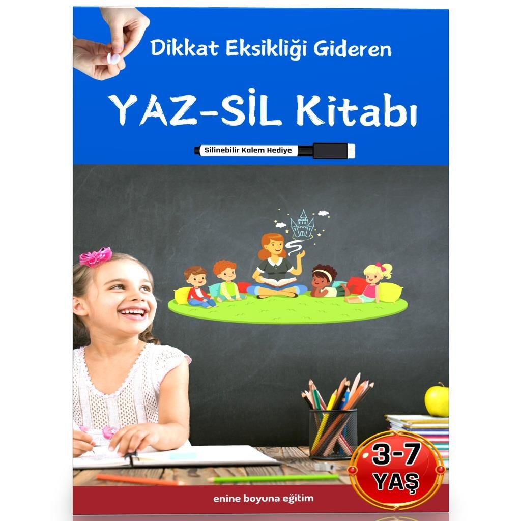 Dikkat Eksikliği Gideren Cırt Cırtlı YAZ-SİL Kitabı (3-7 YAŞ İçin)