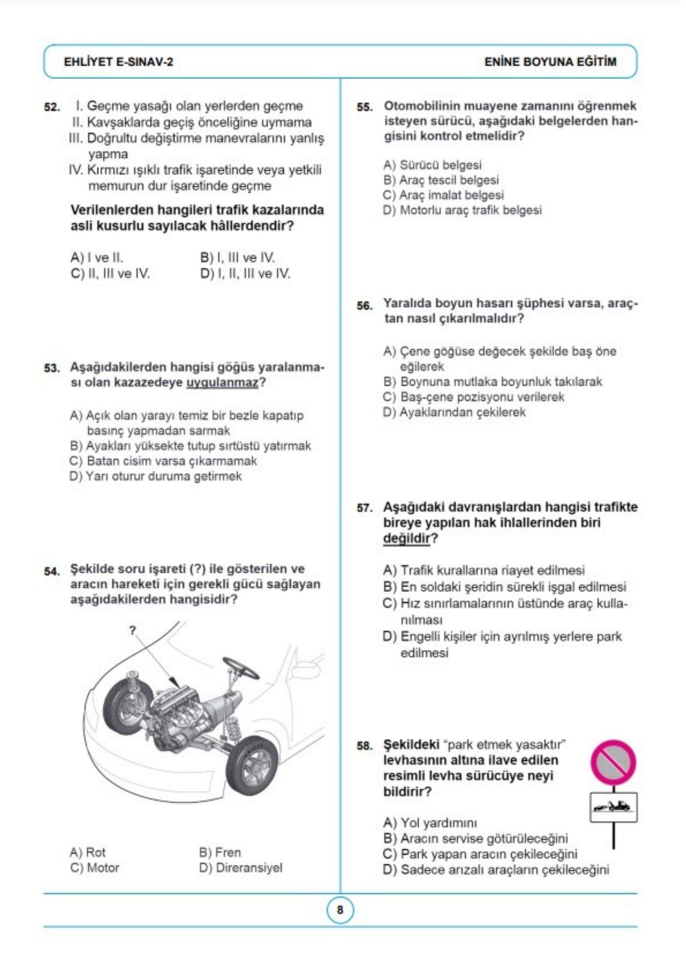 Ehliyet Deneme Yaprak Test