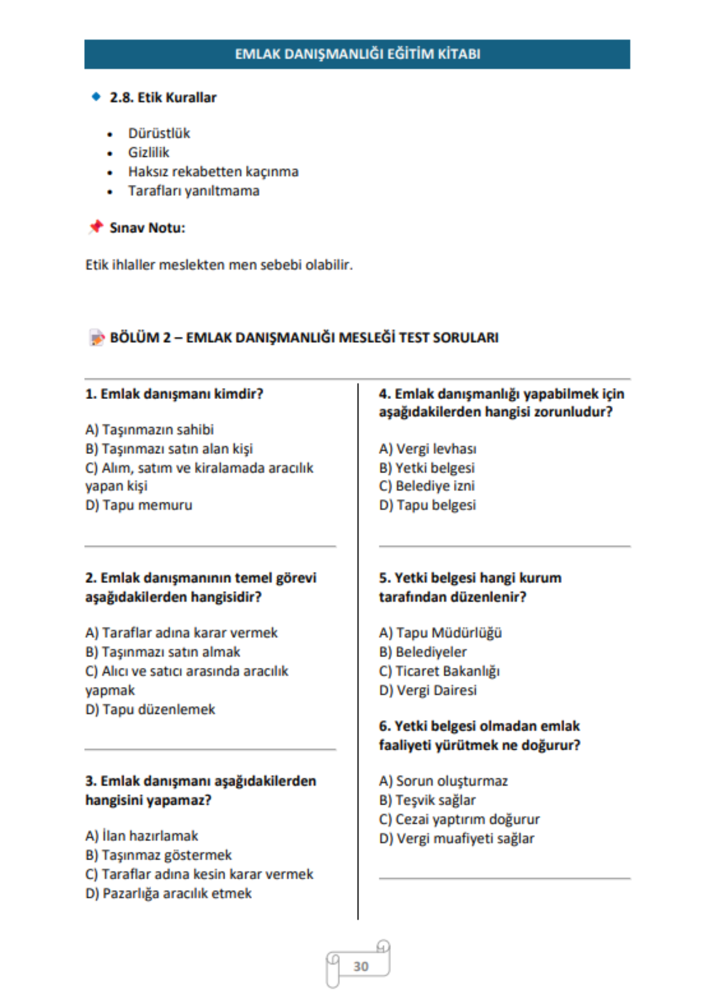EMLAK DANIŞMANLIĞI EĞİTİM KİTABI
