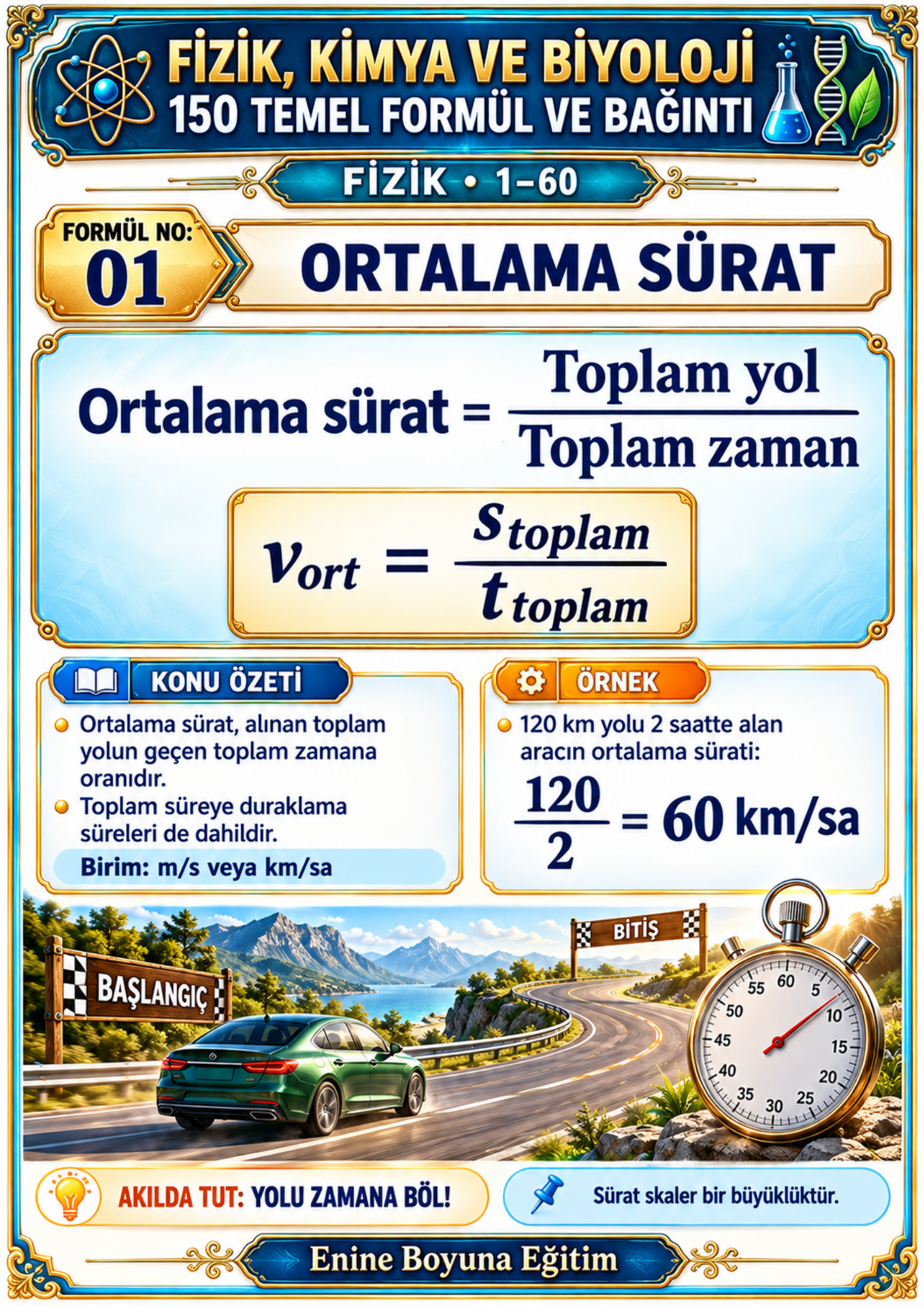 Fizik, Kimya ve Biyoloji 150 Temel Formül ve Bağıntı 