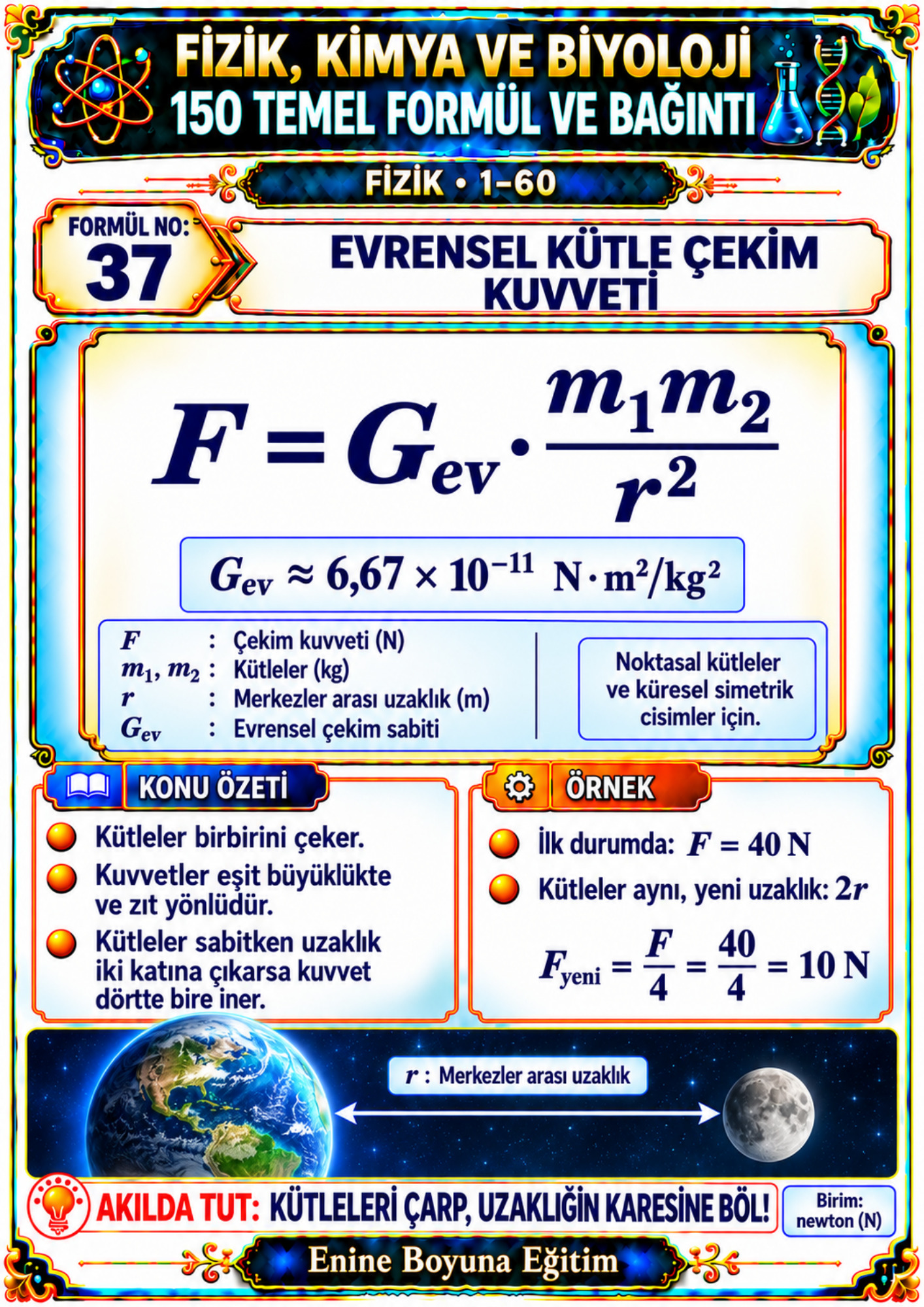 Fizik, Kimya ve Biyoloji 150 Temel Formül ve Bağıntı 