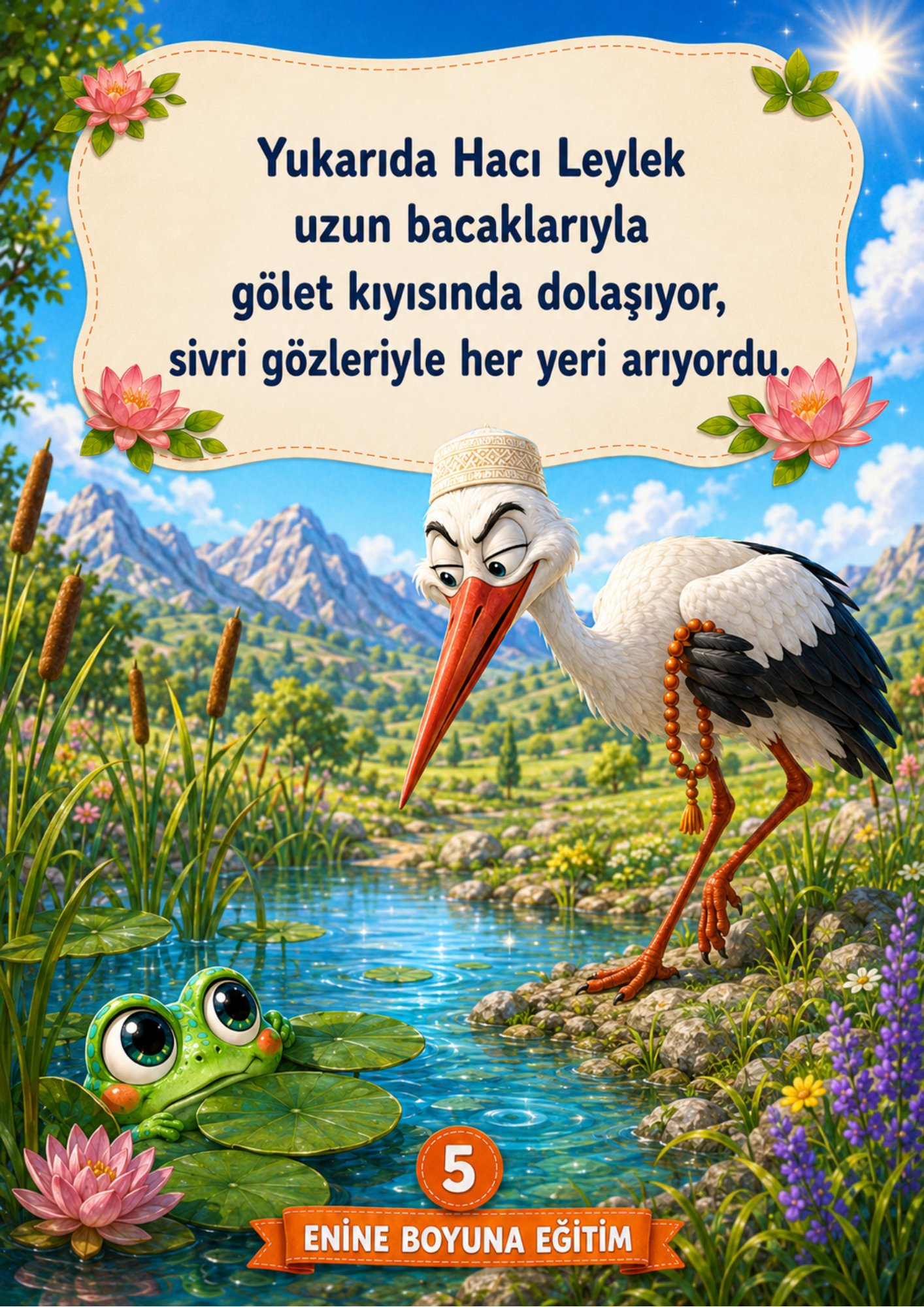 Hacı Leylek ve Bıldırın Kurbağası Okuma Kitap Seti (10 Kitap)