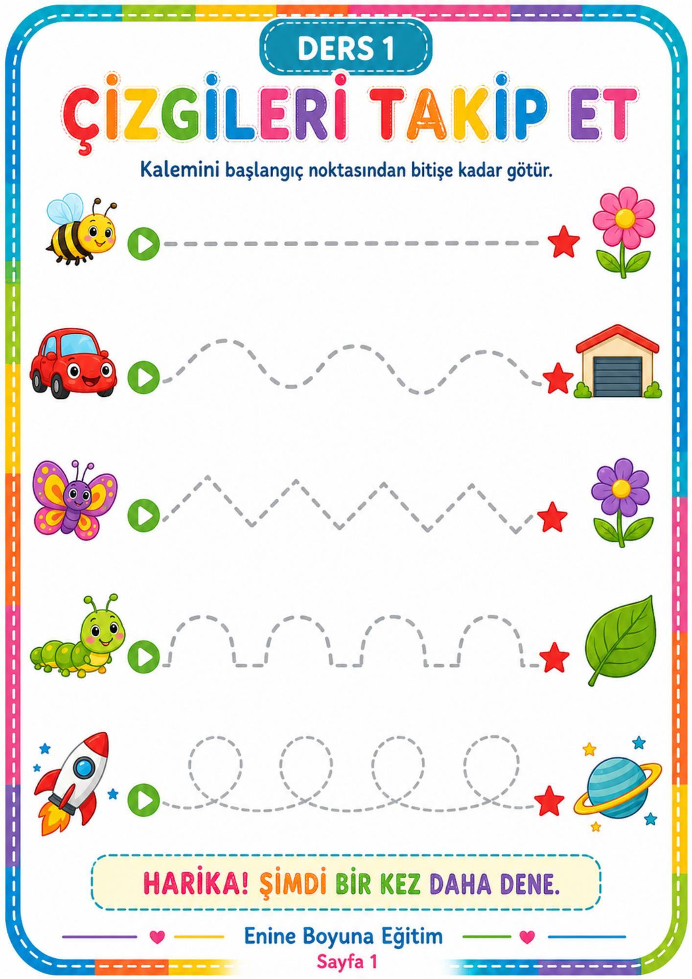 Haydi Çizgi Çizelim YAZ-SİL Kitabı 