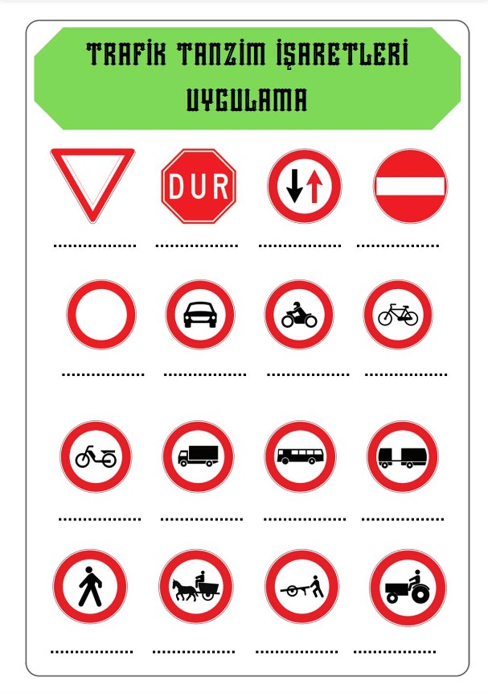 Herkes İçin Trafik İşaretleri YAZ-SİL Kitabı