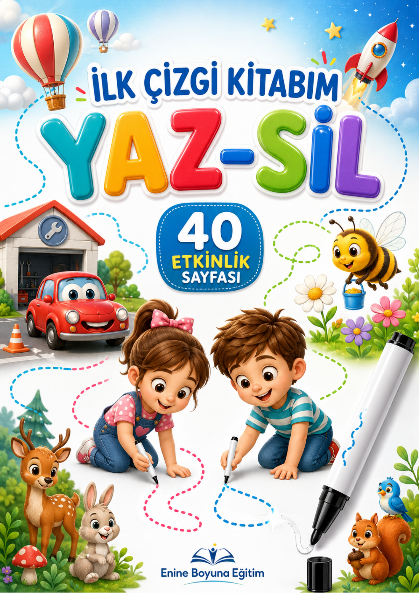 İLK ÇİZGİ KİTABIM YAZ-SİL – 40 ETKİNLİK SAYFASI