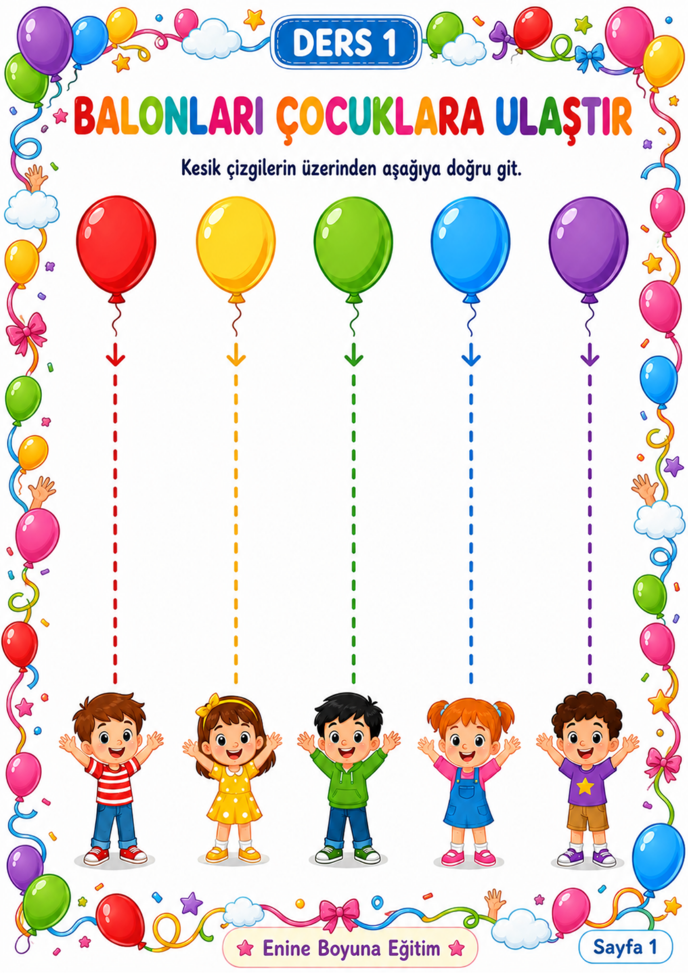 İLK ÇİZGİ KİTABIM YAZ-SİL – 40 ETKİNLİK SAYFASI