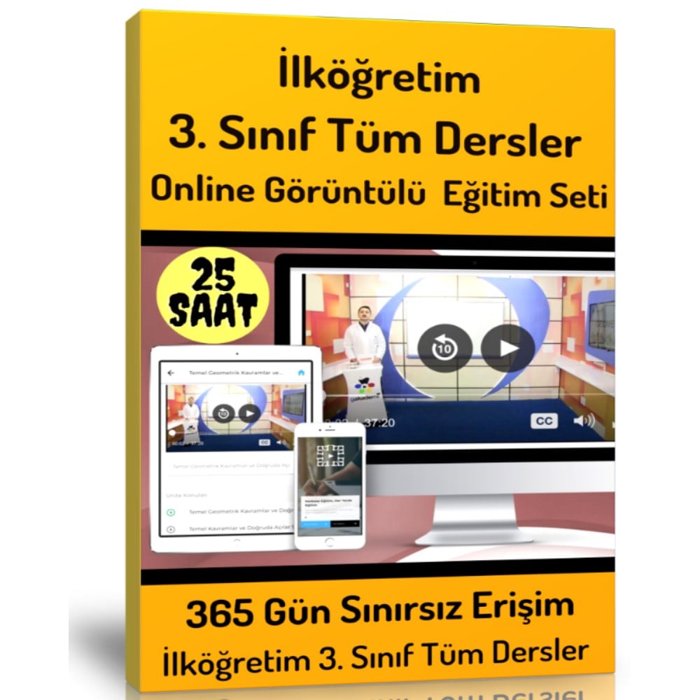 İlköğretim 3.Sınıf Tüm Dersler Online Görüntülü Eğitim Seti