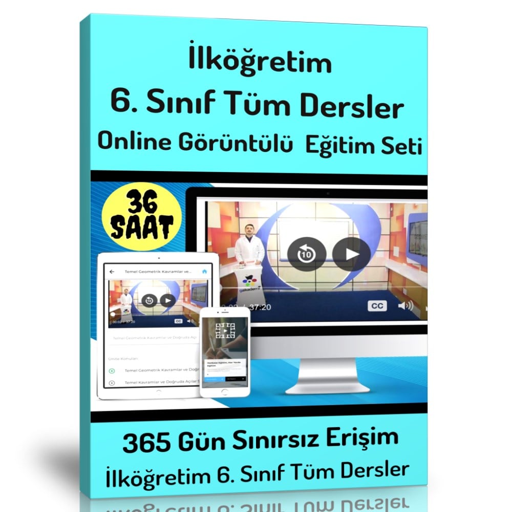 İlköğretim 6. Sınıf Tüm Dersler Online Görüntülü Eğitim Seti