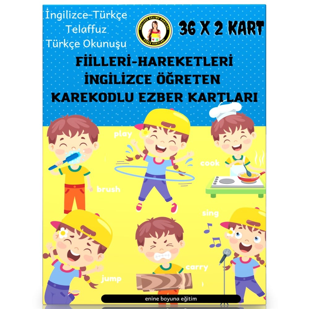 İngilizce Fiilleri Öğreten Karekodlu Kartlar