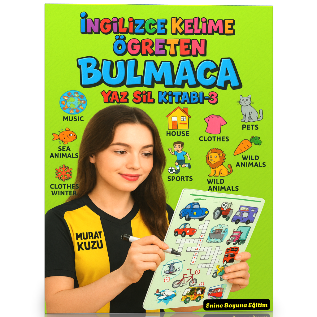 İngilizce Kelime Öğreten Bulmaca YAZ-SİL Seti