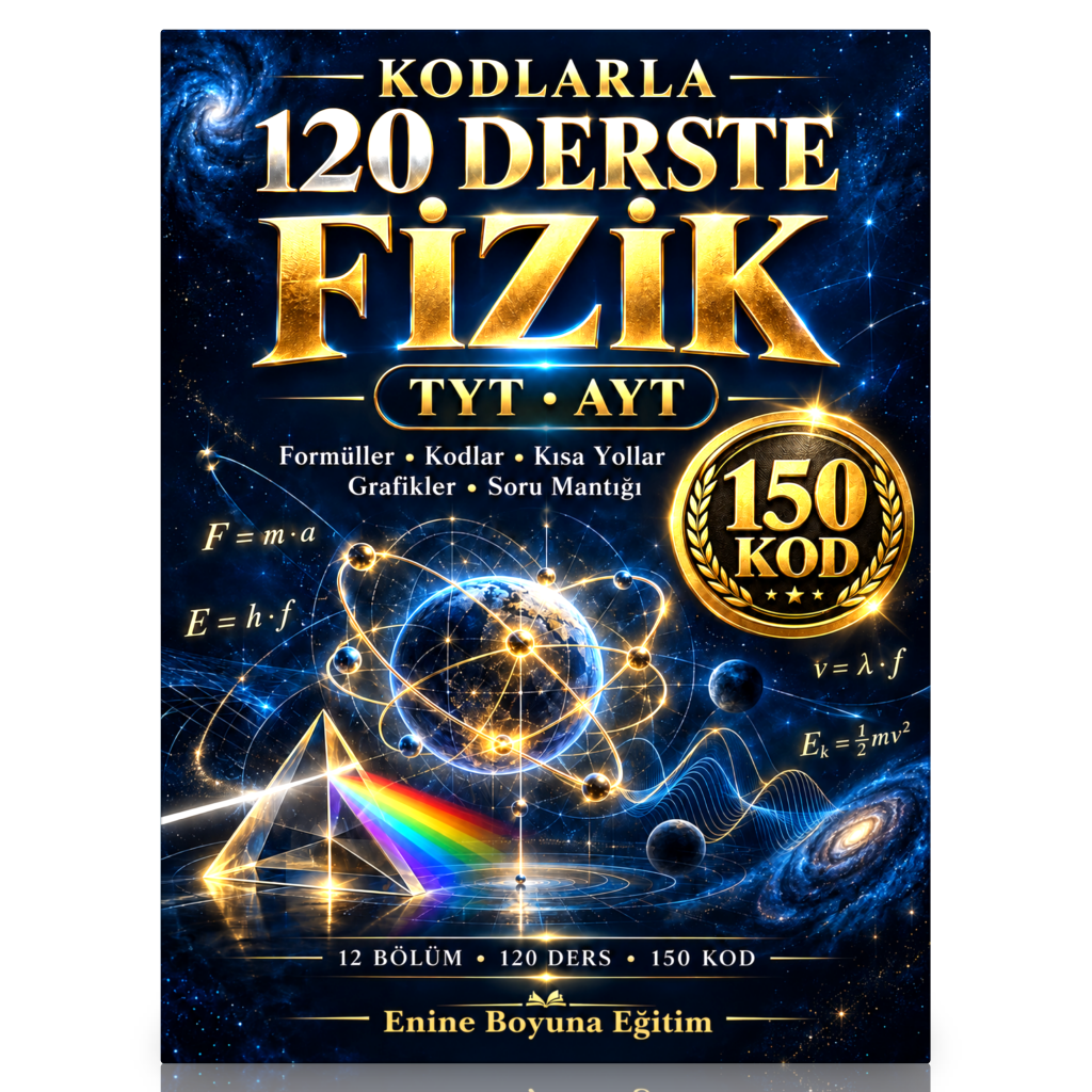 Kodlarla 120 Derste Fizik – TYT ve AYT Fizik Hazırlık Kitabı | 12 Bölüm, 120 Ders, 150 Kod