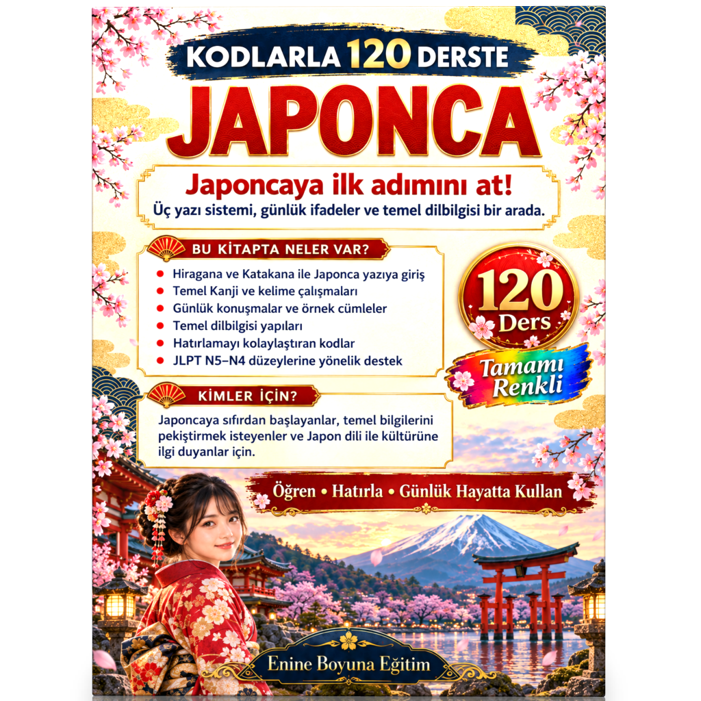 Kodlarla 120 Derste Japonca – Sıfırdan Japonca Öğrenme Kitabı 