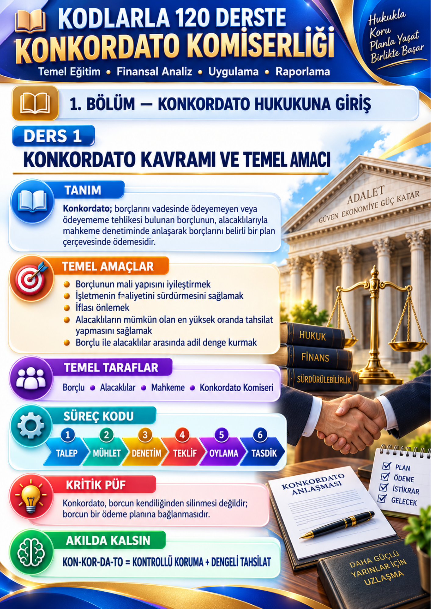 KODLARLA 120 DERSTE KONKORDATO KOMİSERLİĞİ