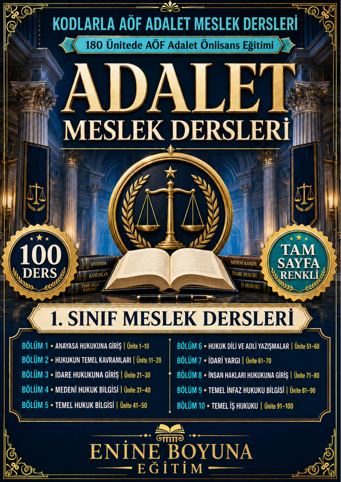 KODLARLA AÖF ADALET MESLEK DERSLERİ – 1. VE 2. SINIF