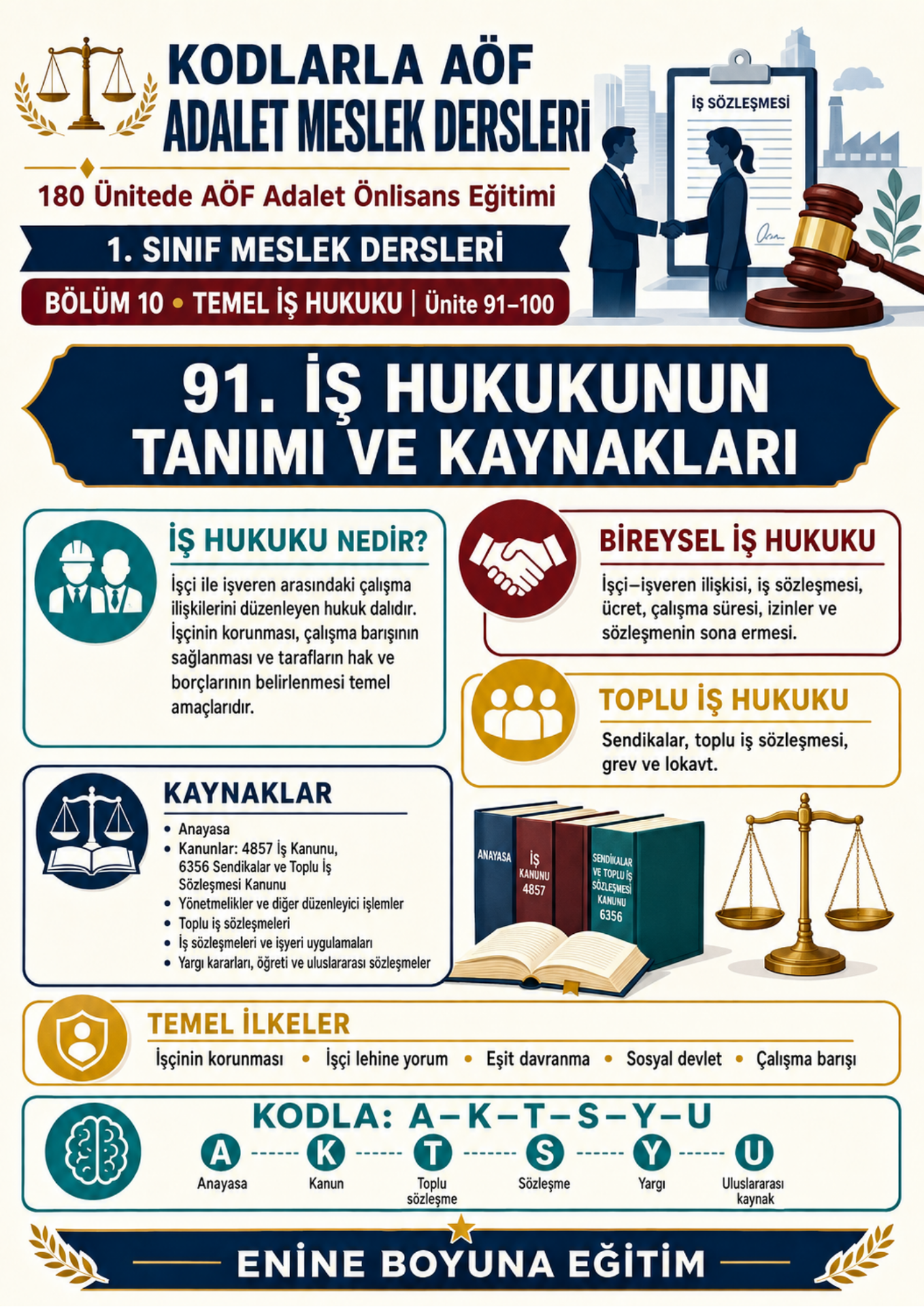 KODLARLA AÖF ADALET MESLEK DERSLERİ – 1. VE 2. SINIF