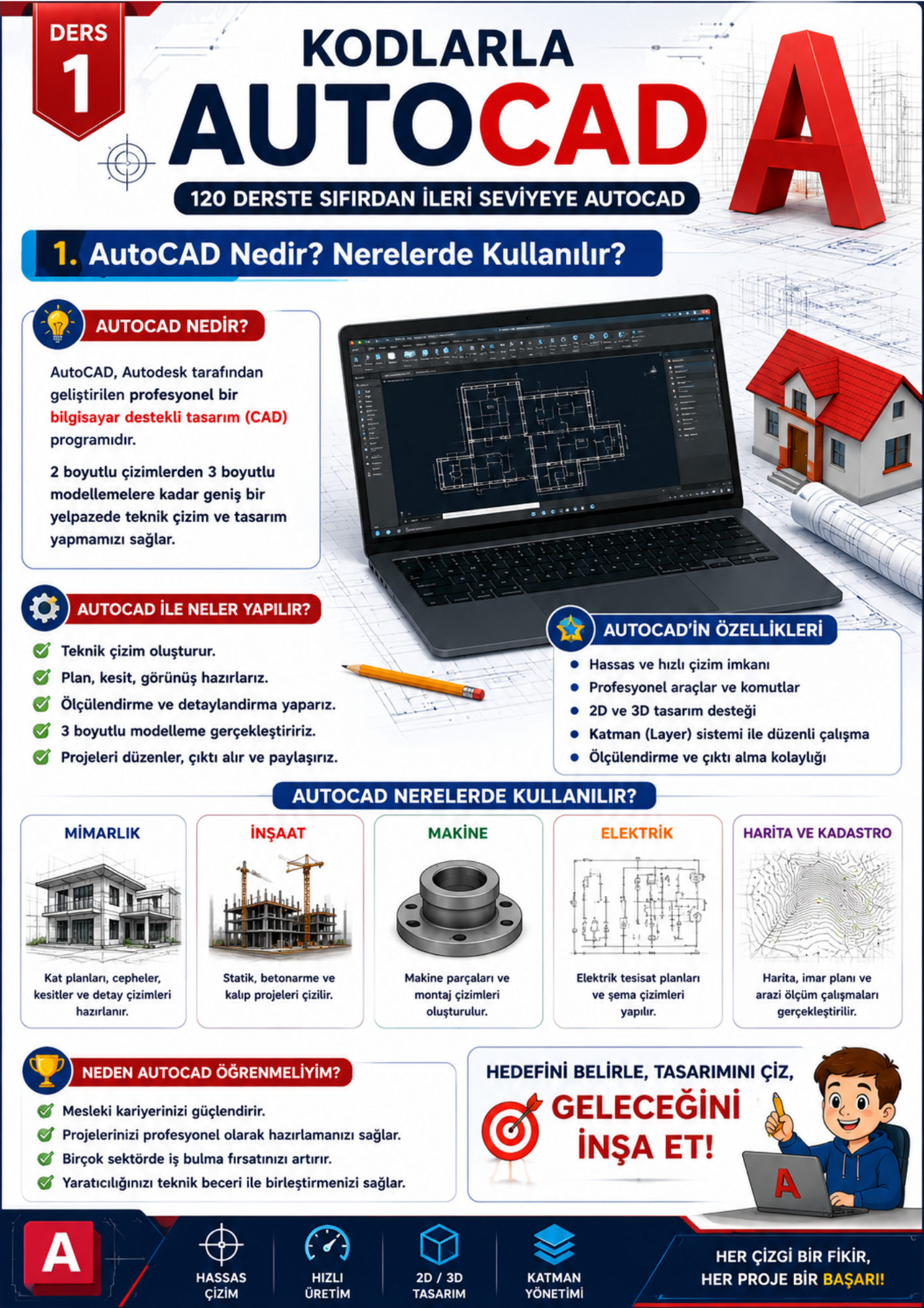 KODLARLA AUTOCAD – 130 Derste Sıfırdan İleri Seviyeye AutoCAD Eğitimi