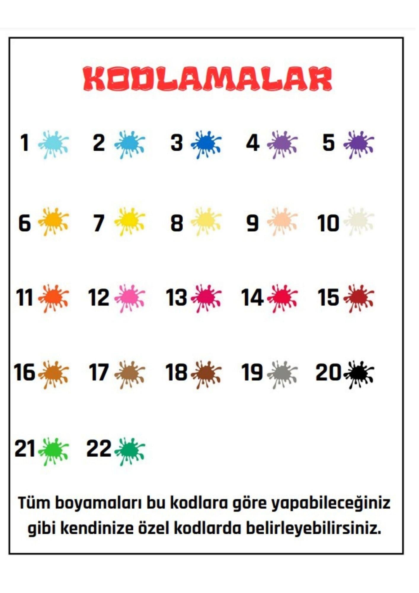 Kodlarla Boyama Kitabı (Mozaik Boyama)