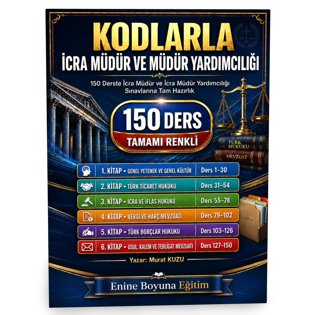 KODLARLA İCRA MÜDÜR VE MÜDÜR YARDIMCILIĞI – 150 DERS TAMAMI RENKLİ SINAVA HAZIRLIK SETİ