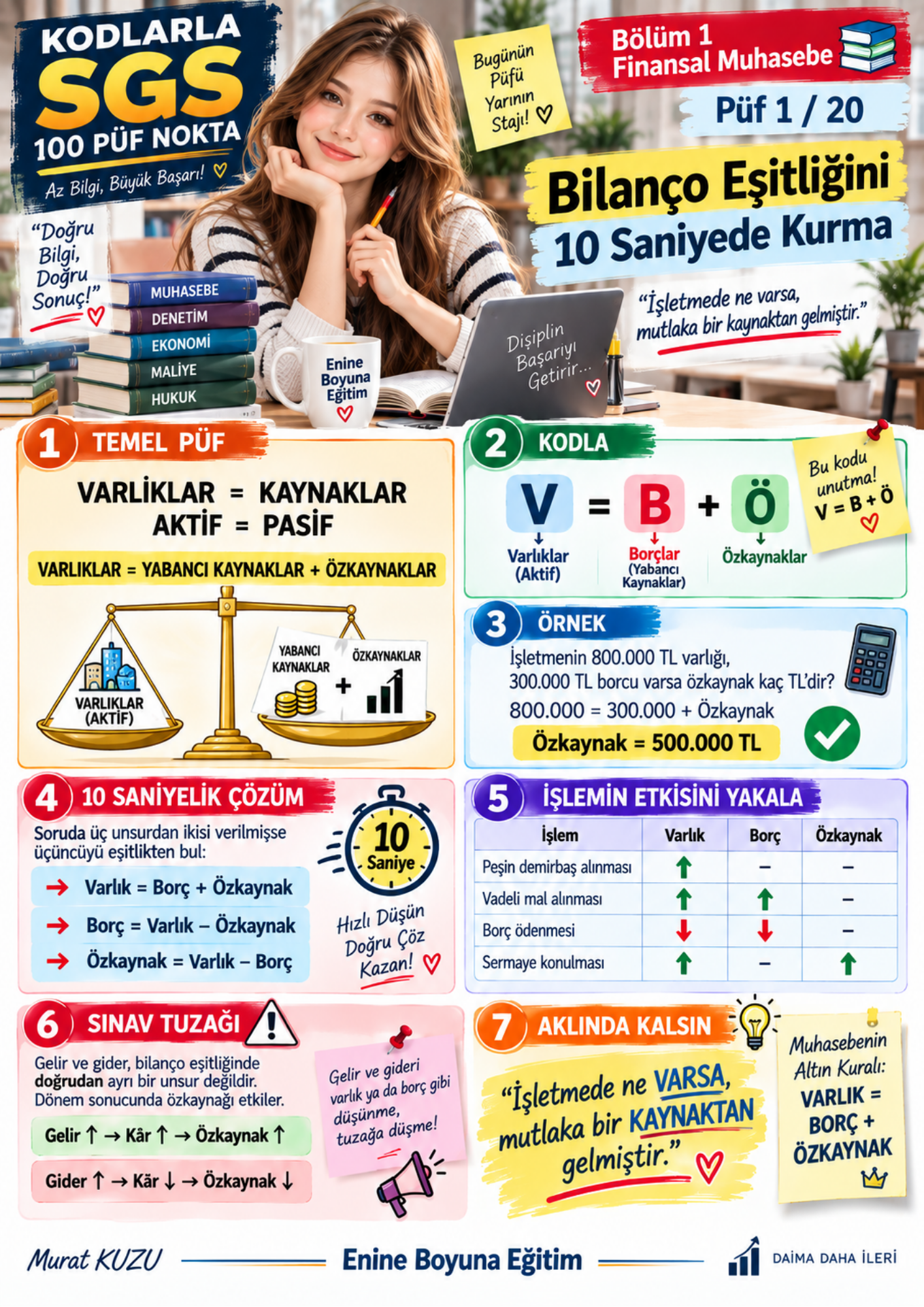 KODLARLA SGS – 100 PÜF NOKTA | SMMM Staja Giriş Sınavı Hızlı Tekrar ve Sınav Stratejisi Kitabı
