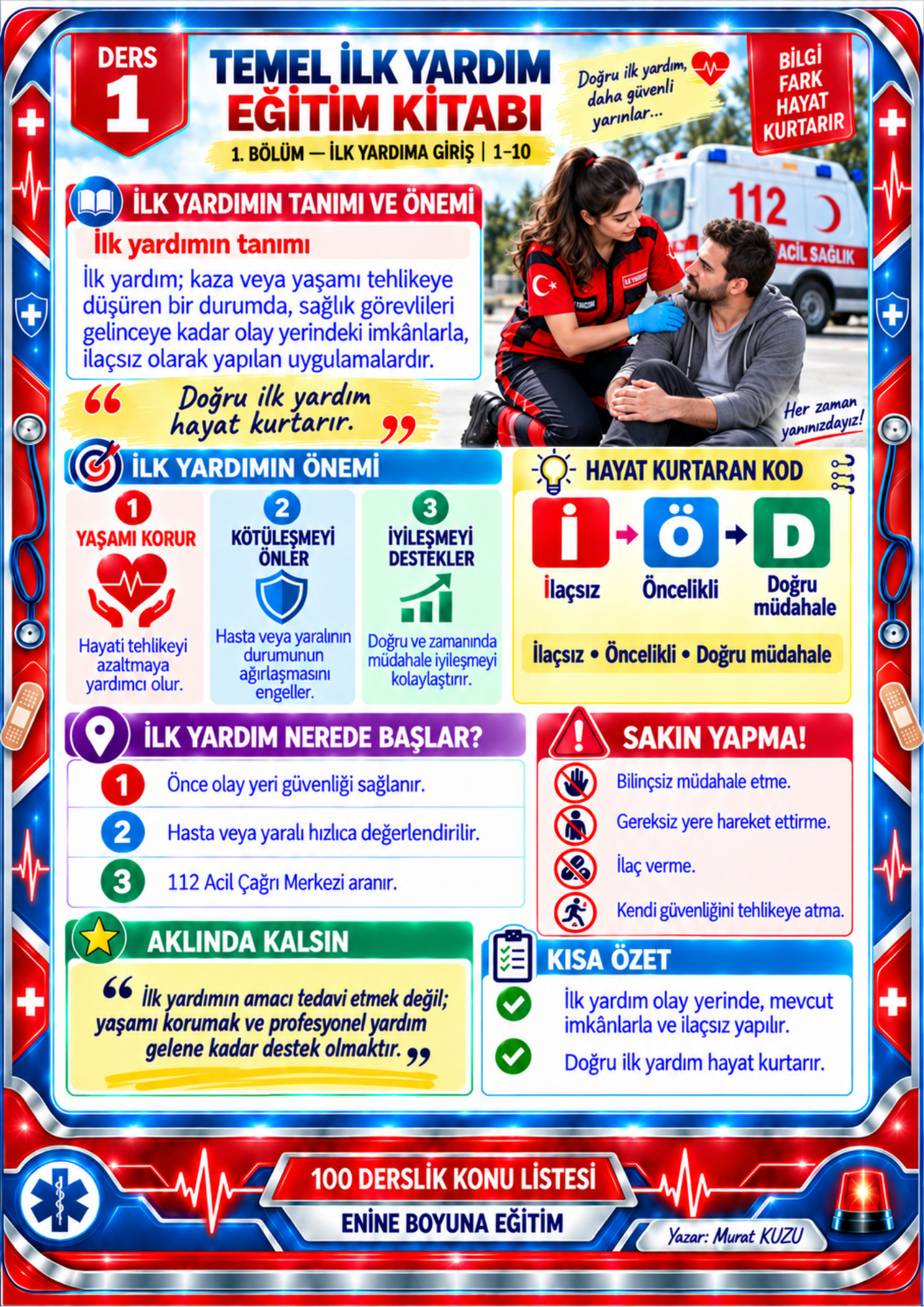 KODLARLA TEMEL İLK YARDIM EĞİTİM KİTABI