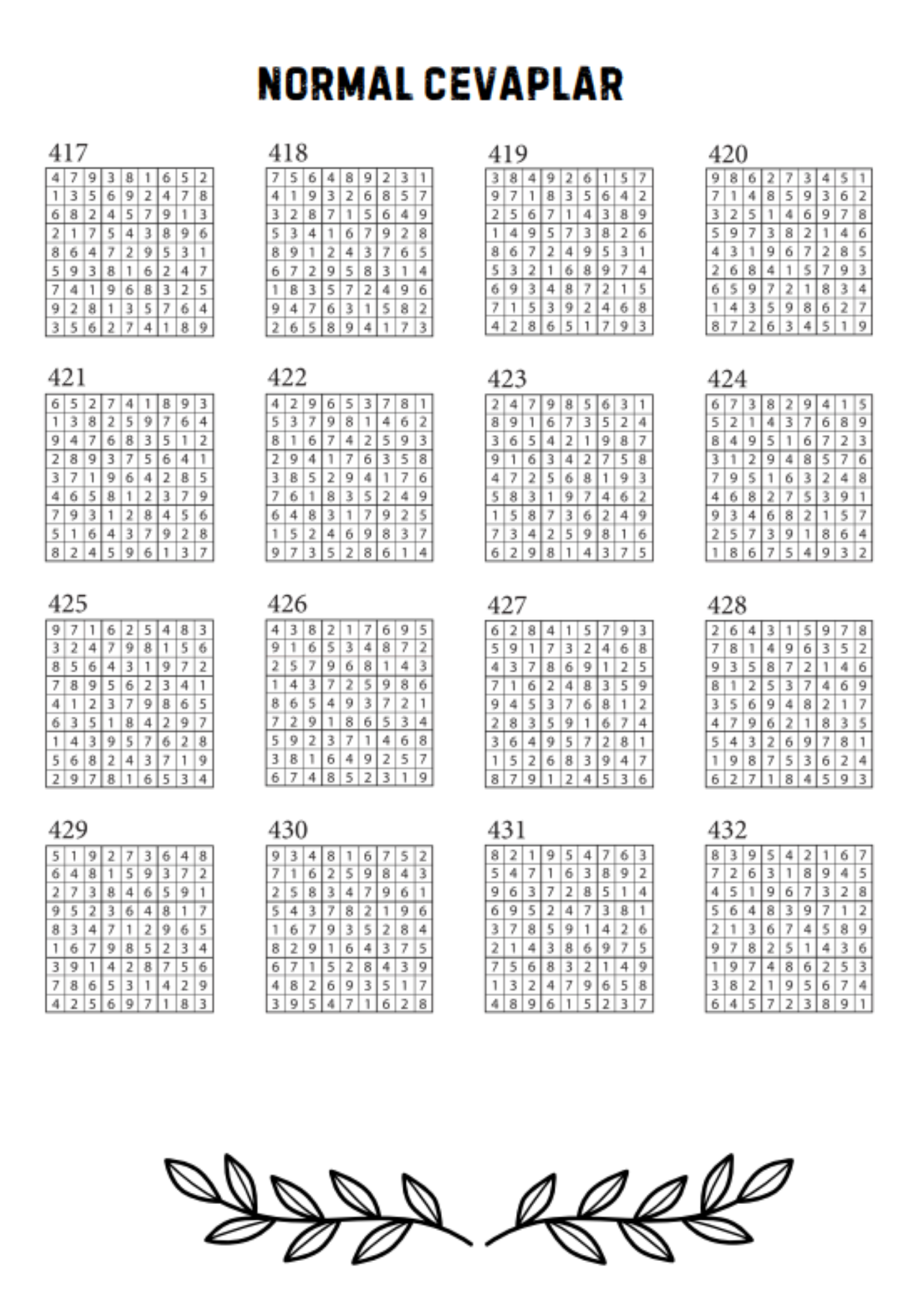 Kolay-Normal Sudoku Spiralli Kitap (320 Sudoku Cevaplarıyla )