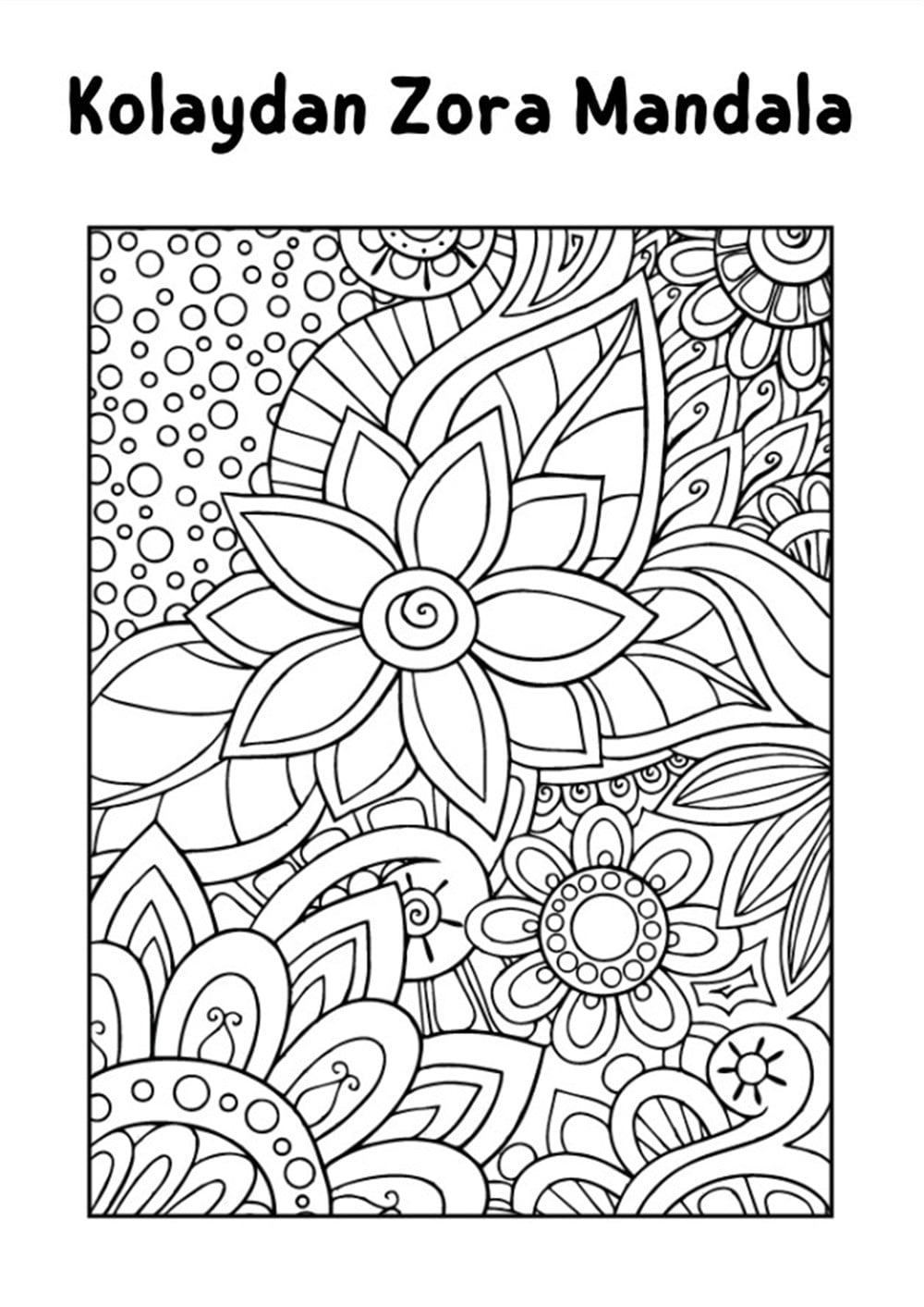 Kolaydan Zora Mandala (Çiçekli Mandala)