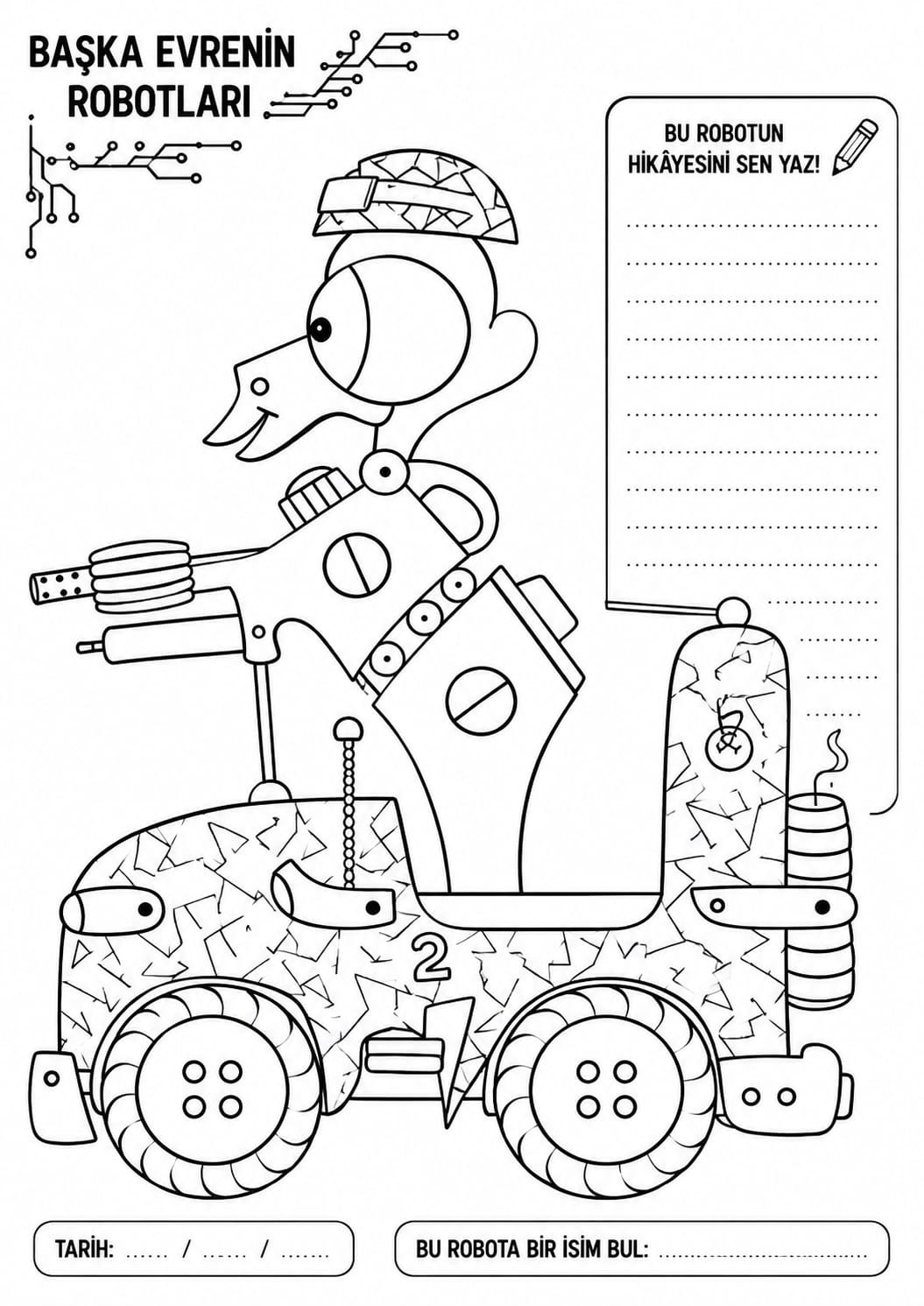 Komik Melez Robotlar – 35 Karakter Boyama Kitabı | Zeynel Abidin İleri | Yetişkinler, Gençler ve Çocuklar İçin