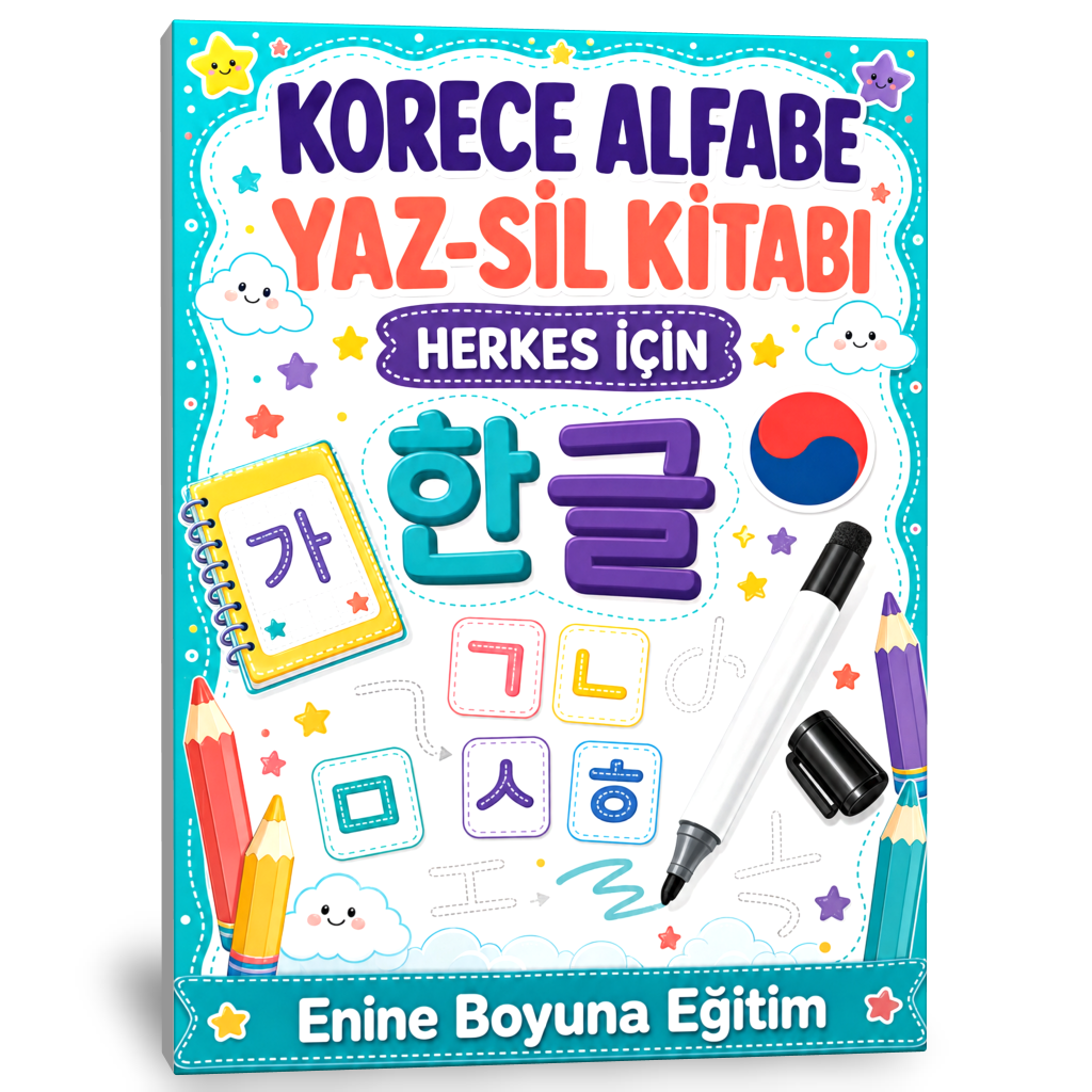 Korece Alfabe YAZ-SİL Kitabı (Herkes İçin)