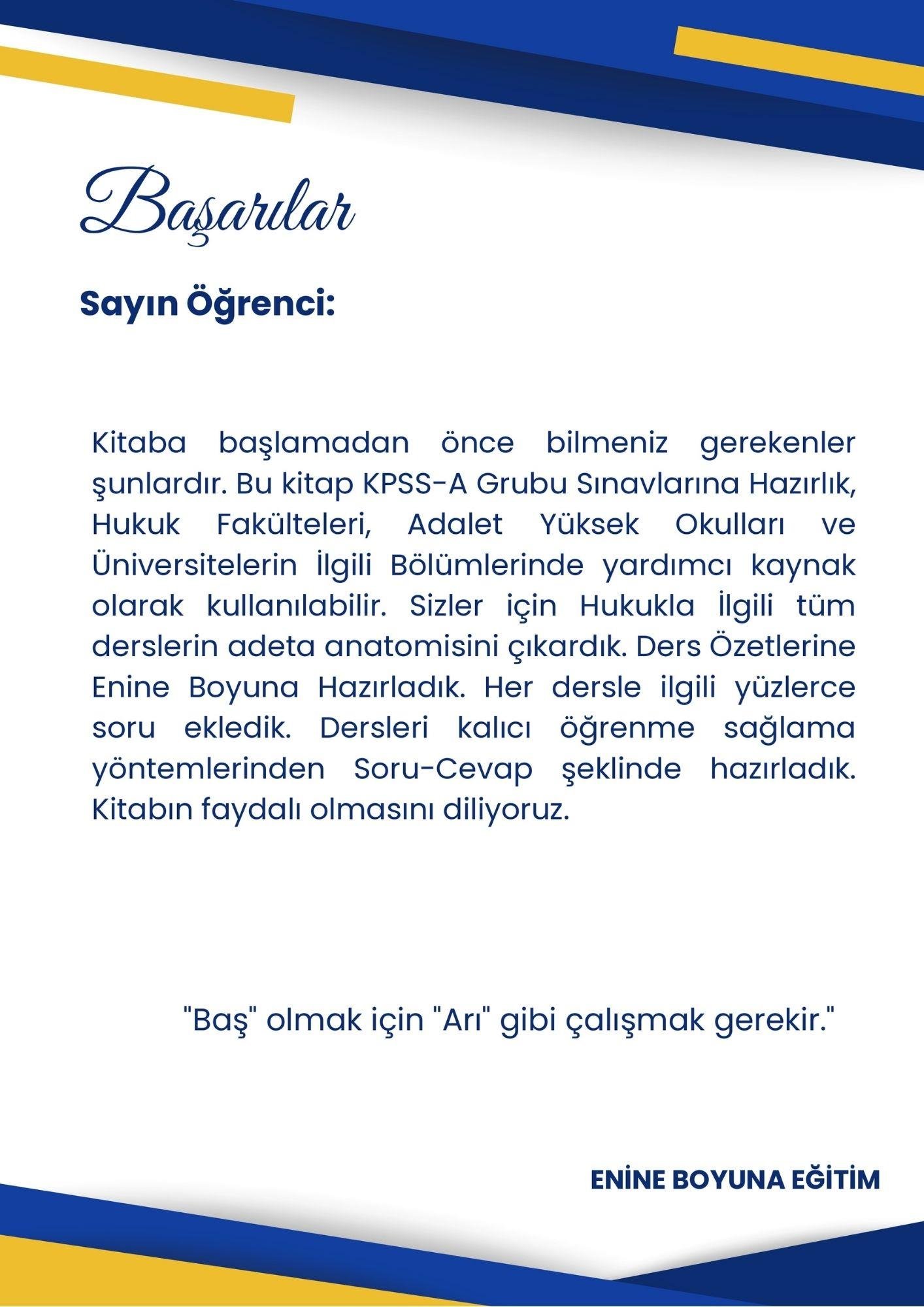 KPSS-A Grubu Hukuk Özel Ders NOTLARI 