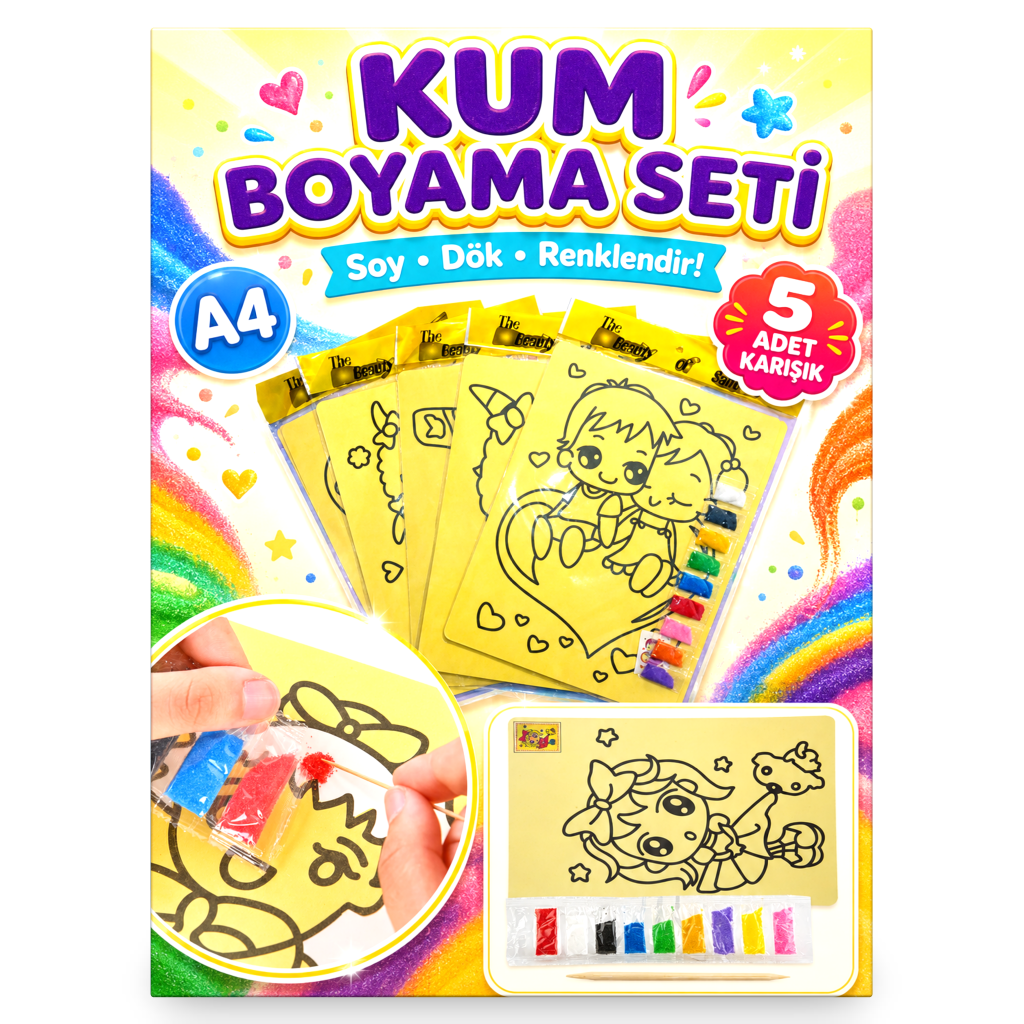 Kum Boyama Seti – 5 Adet Karışık Model