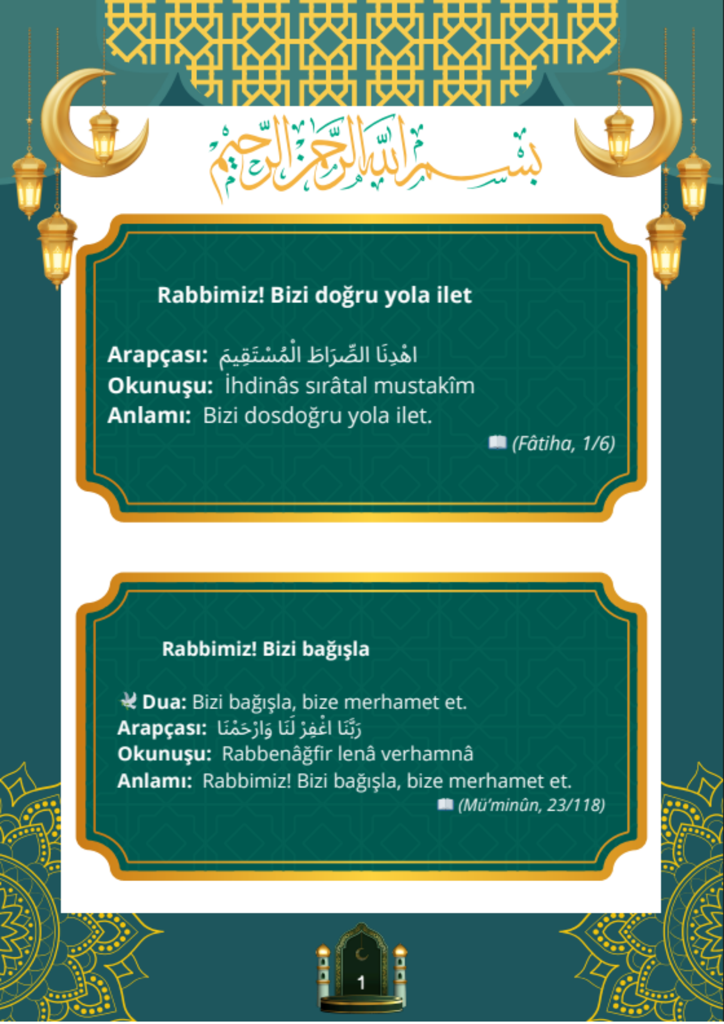 Kur'ân-ı Kerîm'de Geçen Dualar