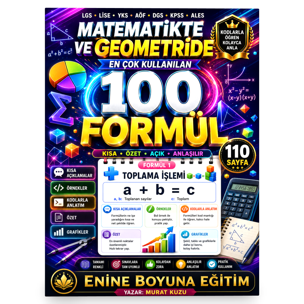 Matematikte ve Geometride En Çok Kullanılan 100 Formül