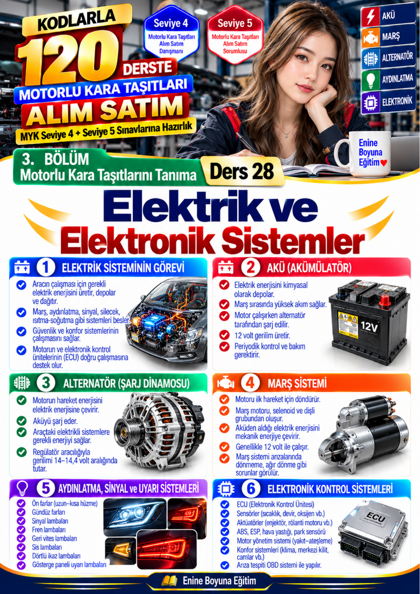 MOTORLU KARA TAŞITLARI ALIM SATIM MYK SEVİYE 4 VE SEVİYE 5 SINAVLARINA HAZIRLIK