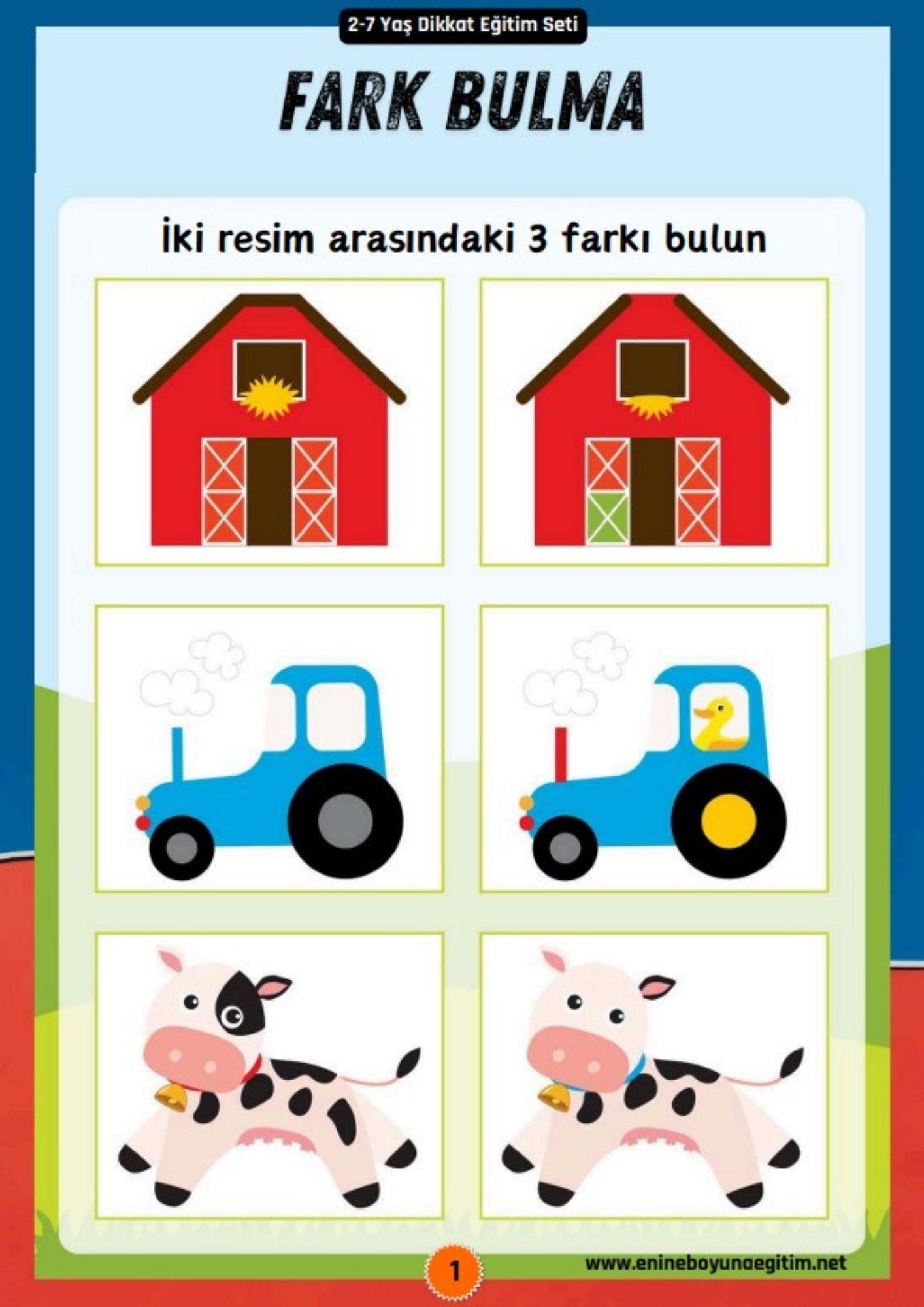 Okul Öncesi 2-7 Yaş Dikkat Eğitim Seti YAZ-SİL (2 Kitap)